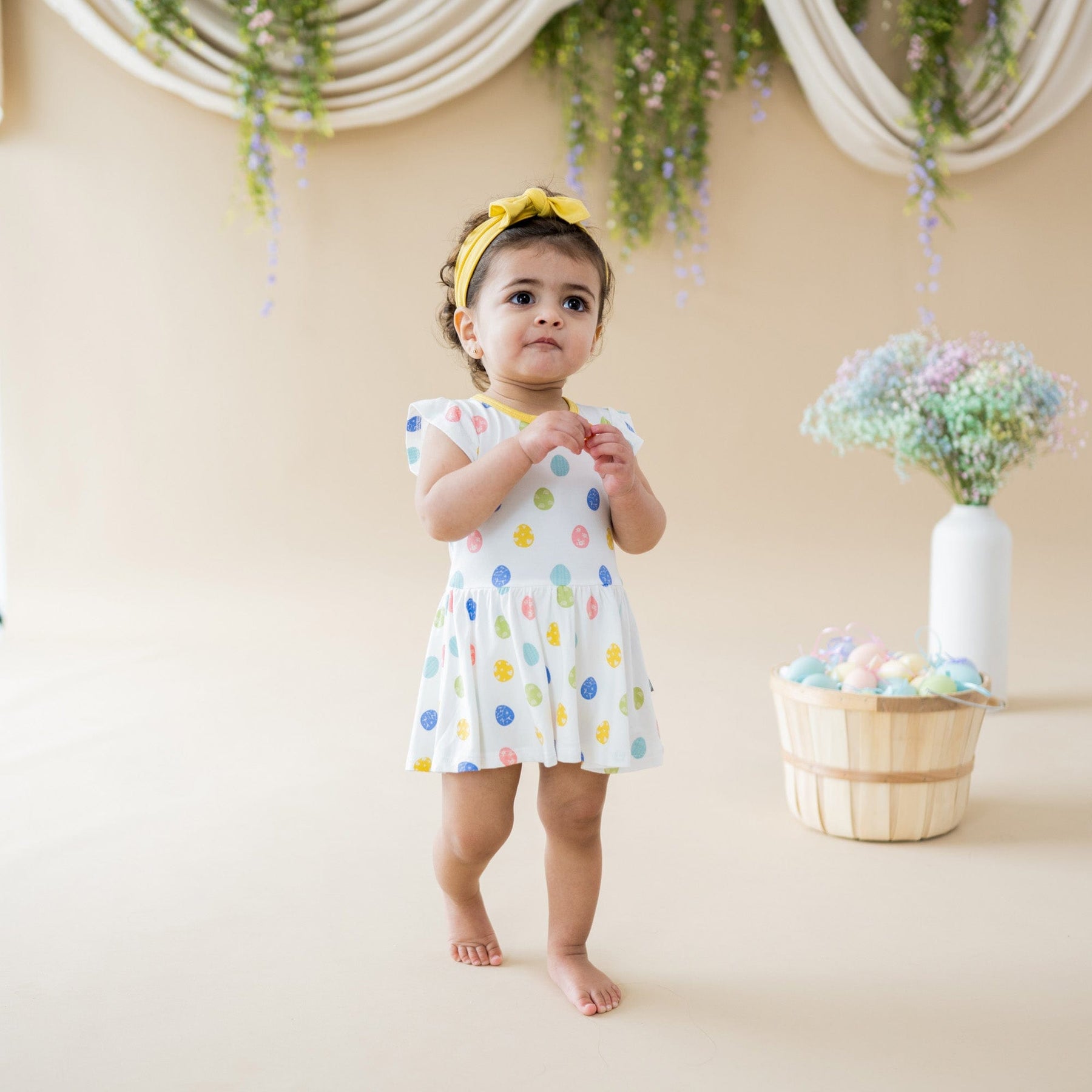 Kyte BABY Bodysuit Dress Twirl Bodysuit Dress in Spring Egg