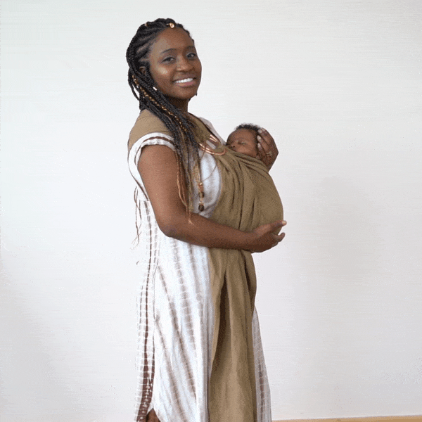 Kyte BABY Carrier Acorn with Rose Gold Rings / OS Ring Sling in Acorn