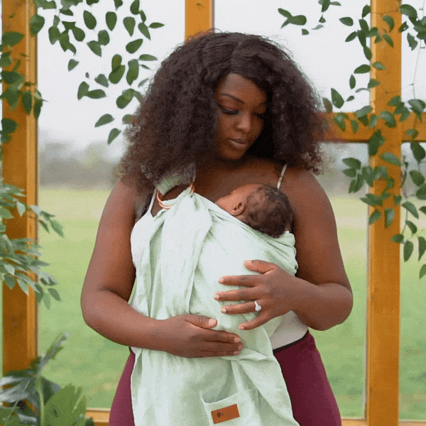 Kyte BABY Carrier Bamboo with Rose Gold Rings / OS Ring Sling in Bamboo