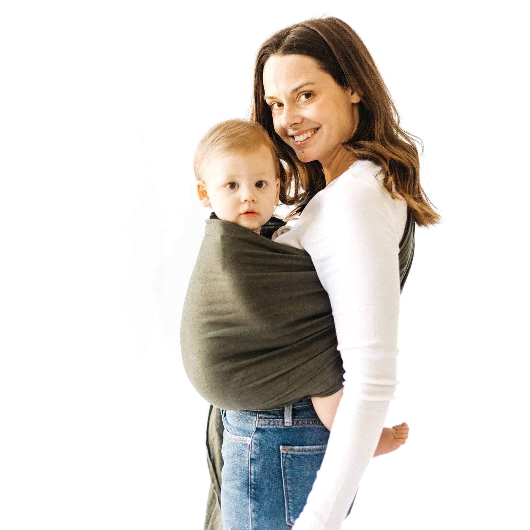 Kyte BABY Carrier Evergreen with Rose Gold Rings / OS Ring Sling in Evergreen