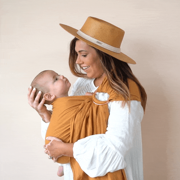 Kyte BABY Carrier Ginkgo with Rose Gold Rings / OS Ring Sling in Ginkgo