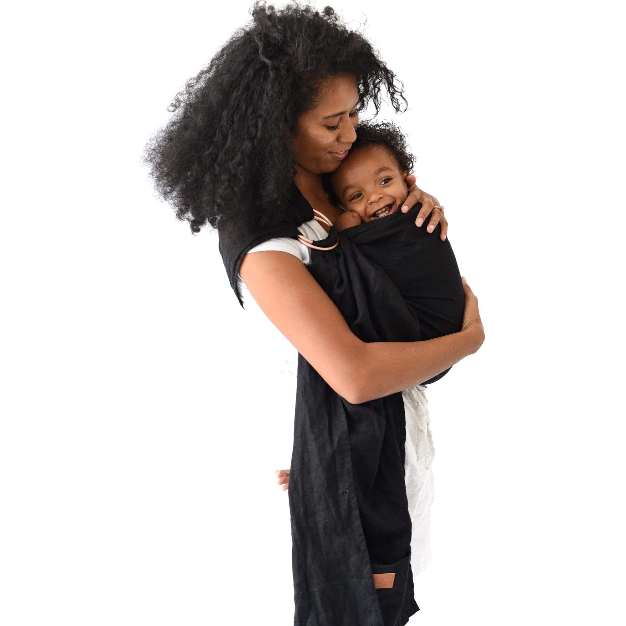 Kyte BABY Carrier Licorice with Rose Gold Rings / OS Ring Sling in Licorice