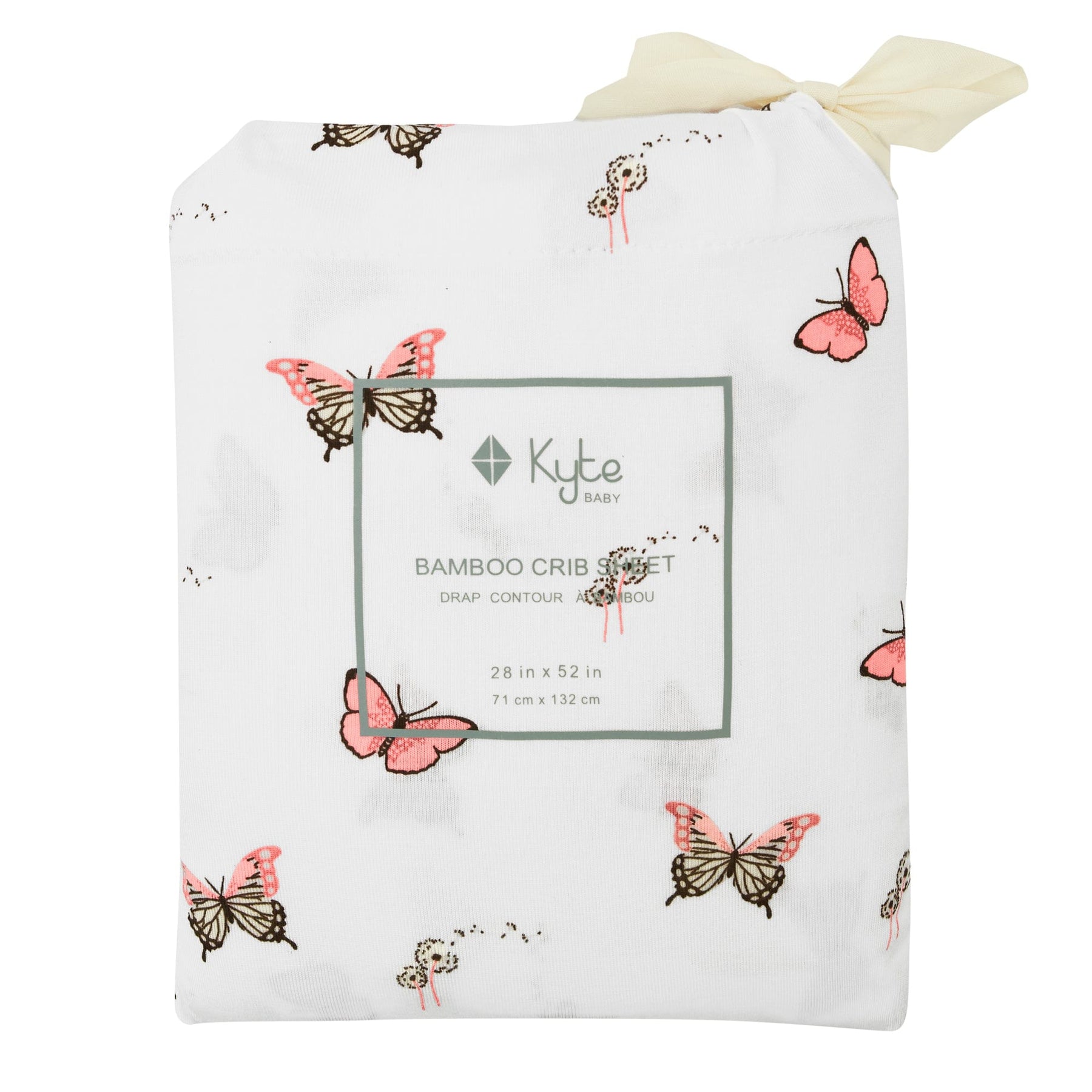 Butterfly Kyte Baby standard Crib Sheet in bag