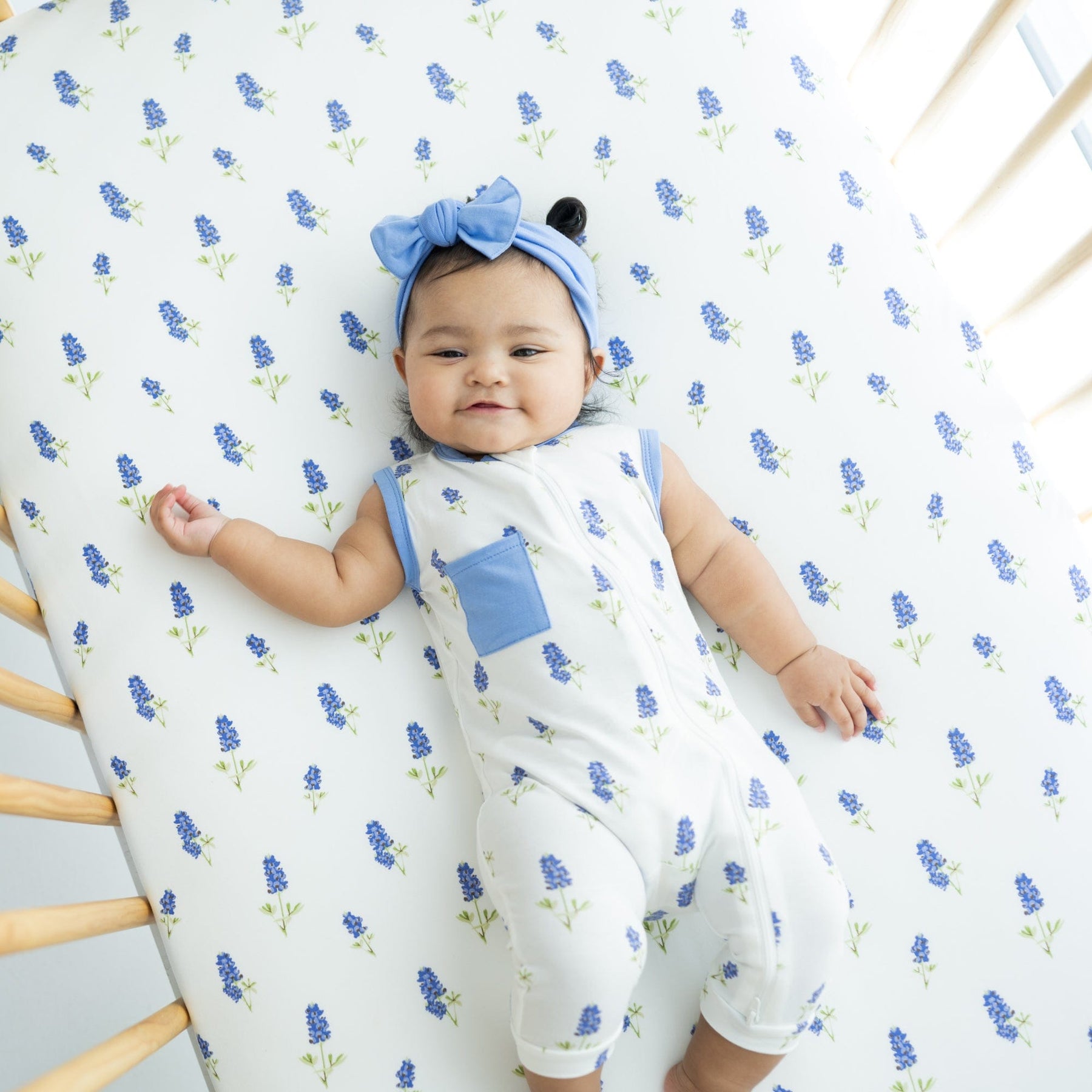 Kyte BABY Crib Sheet Periwinkle Bluebonnet / Crib Sheet Crib Sheet in Periwinkle Bluebonnet