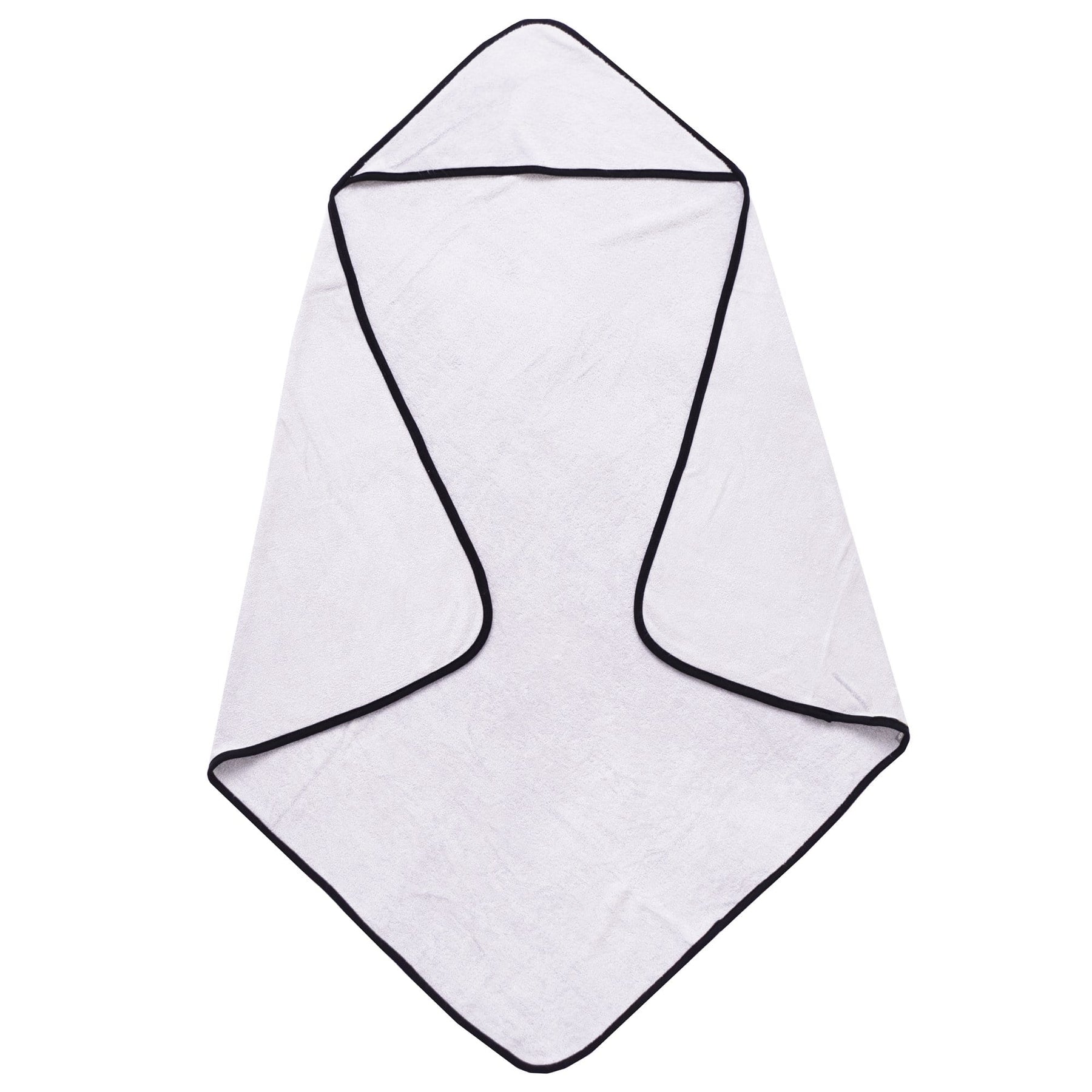 Hooded Bath Towel in Storm with Midnight Trim