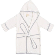 Toddler Bath Robe in Cloud with Storm Trim