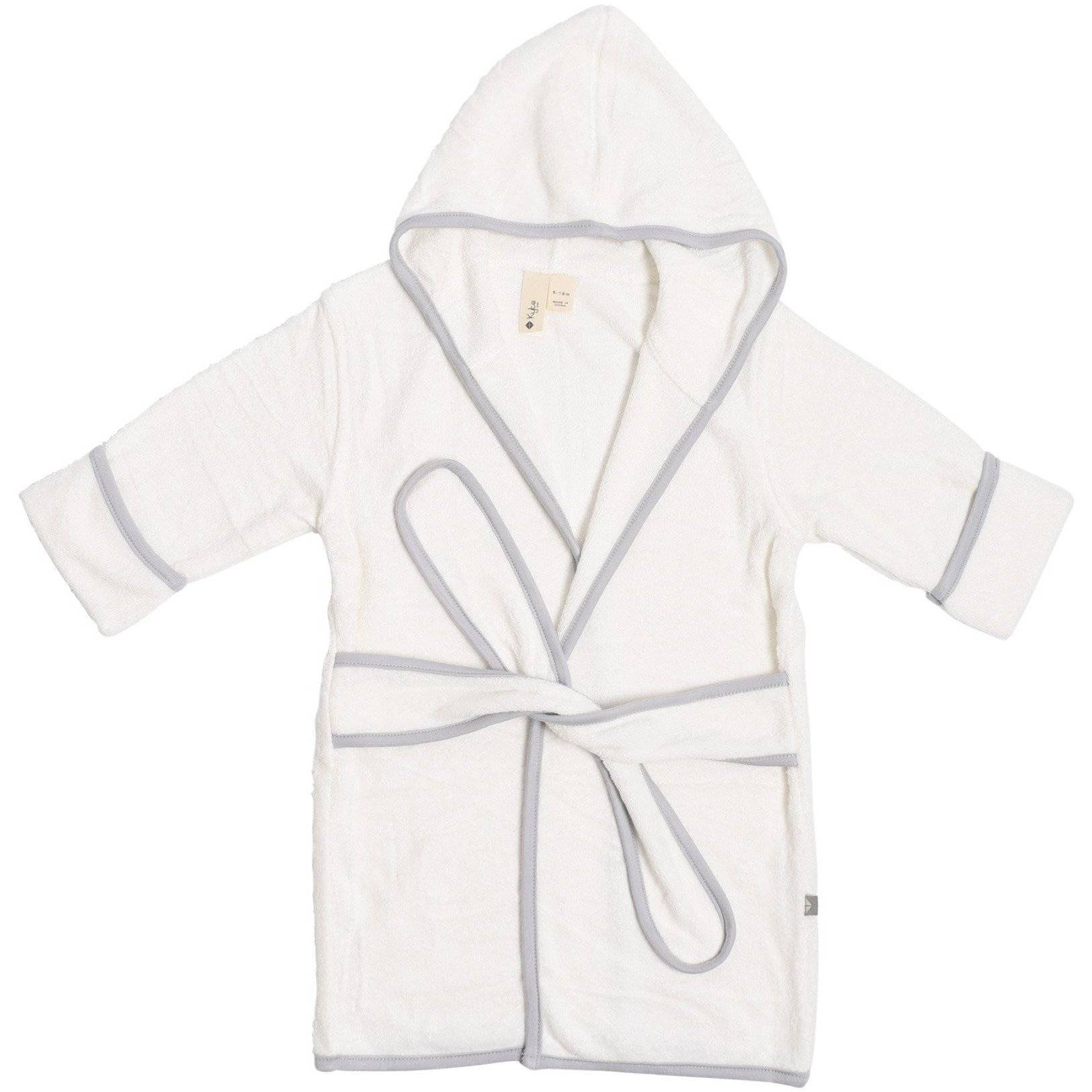 Kyte BABY Home and Bath Toddler Bath Robe in Cloud with Storm Trim