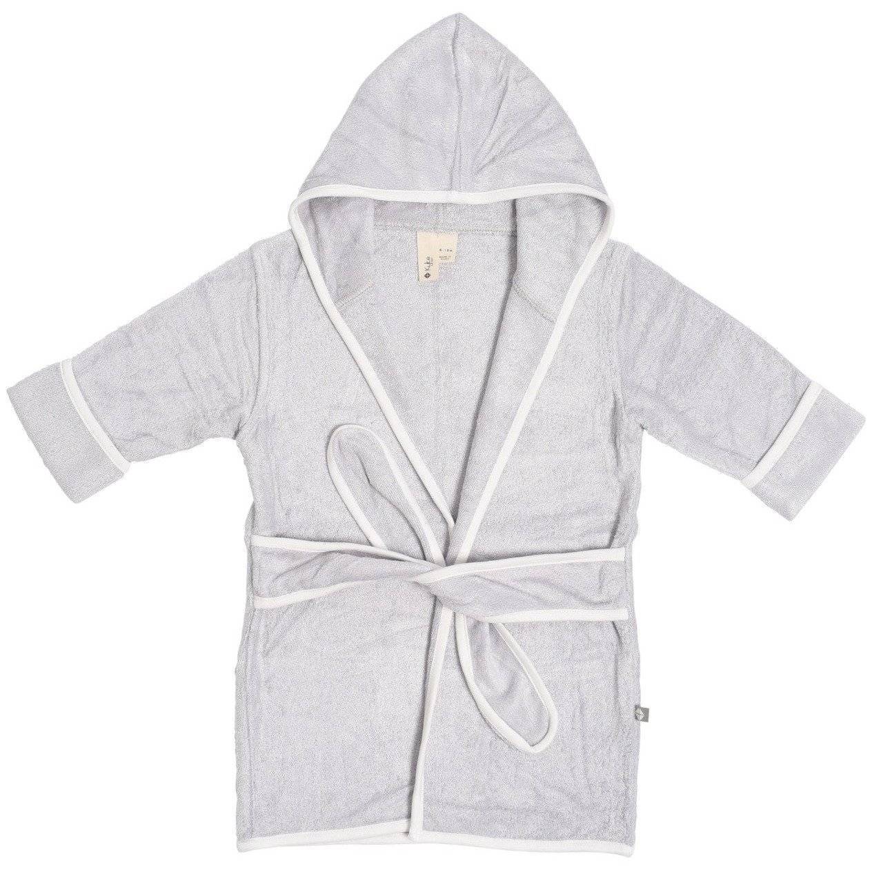 Kyte Baby Home and Bath Toddler Bath Robe in Storm with Cloud Trim