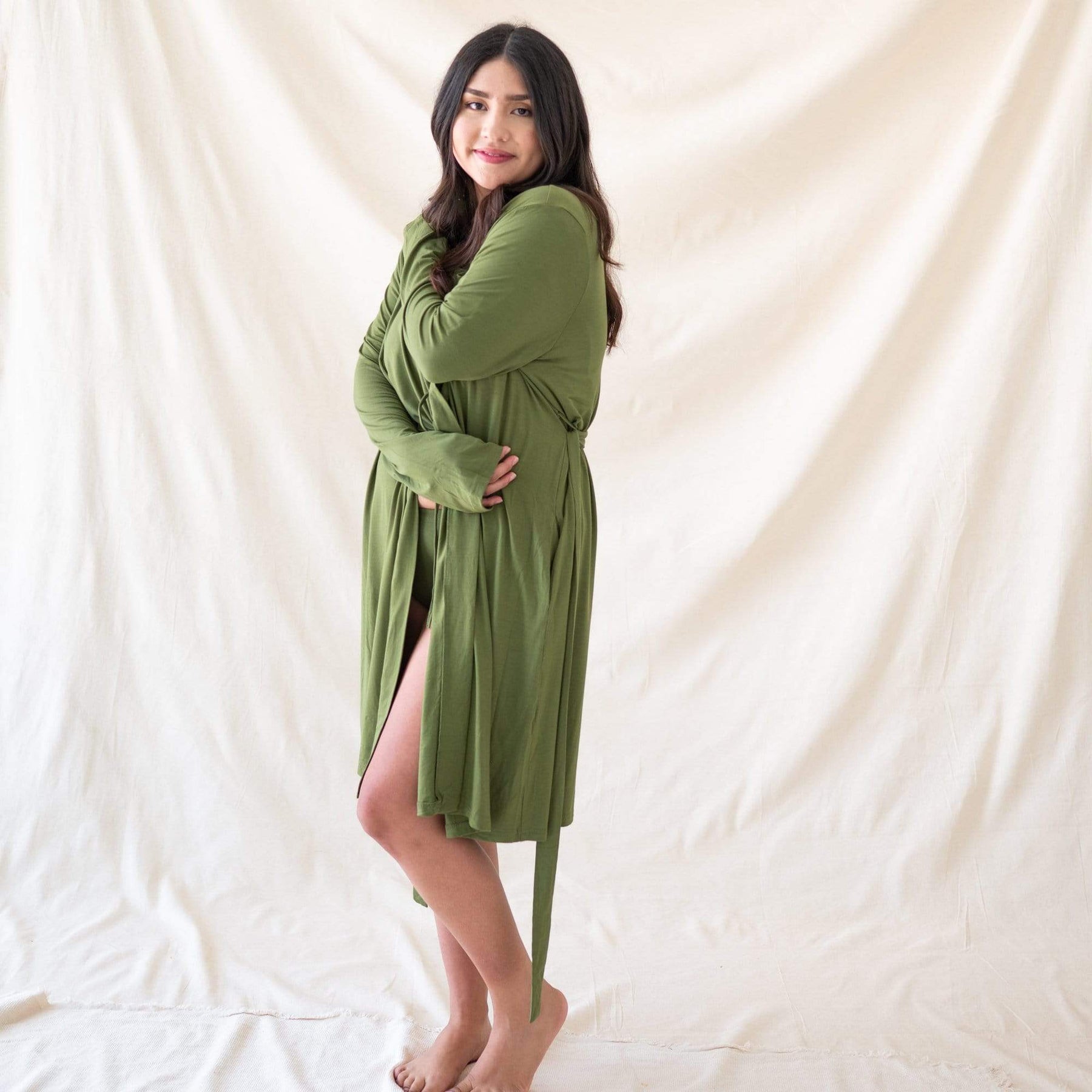 Kyte BABY Home and Bath Women’s Lounge Robe in Olive