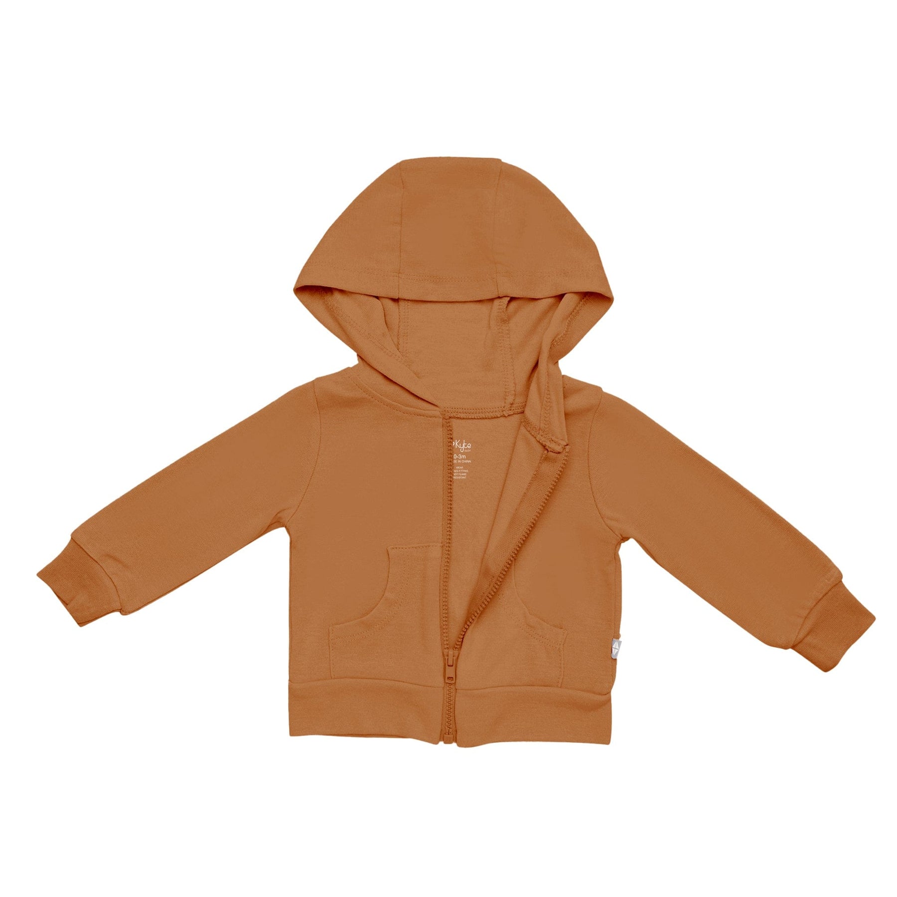 Kyte BABY Hooded Jacket Bamboo Jersey Hooded Jacket in Nutmeg