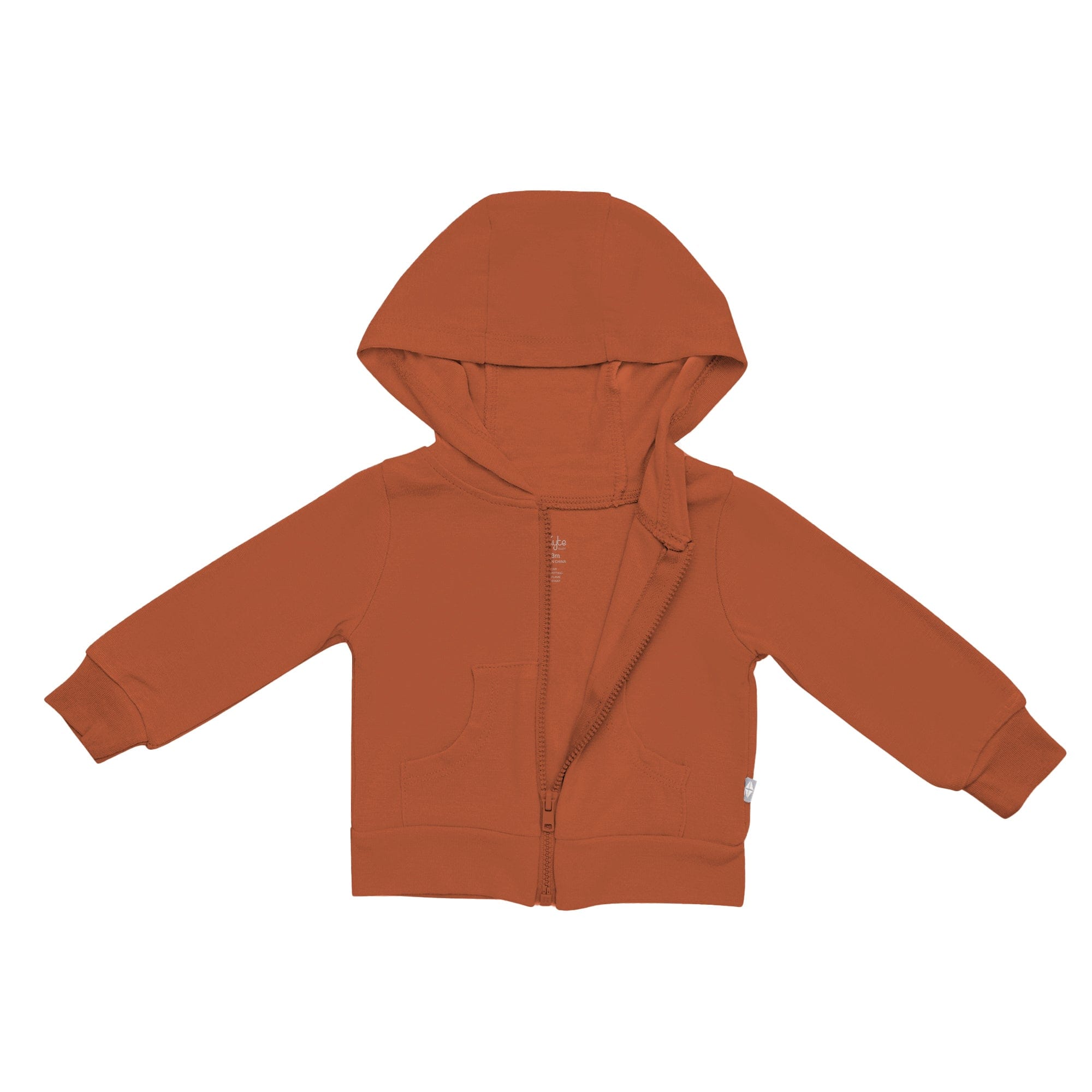 Kyte BABY Hooded Jacket Bamboo Jersey Hooded Jacket in Rust