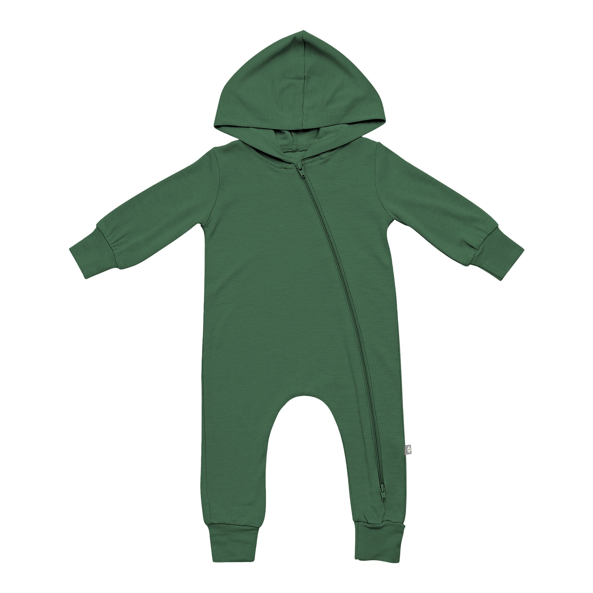 Kyte BABY Hooded Zippered Romper Bamboo Jersey Hooded Zippered Romper in Hunter