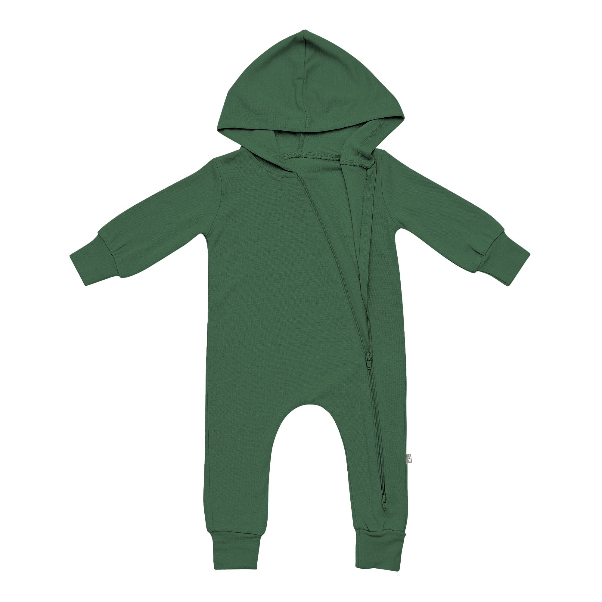 Kyte BABY Hooded Zippered Romper Bamboo Jersey Hooded Zippered Romper in Hunter