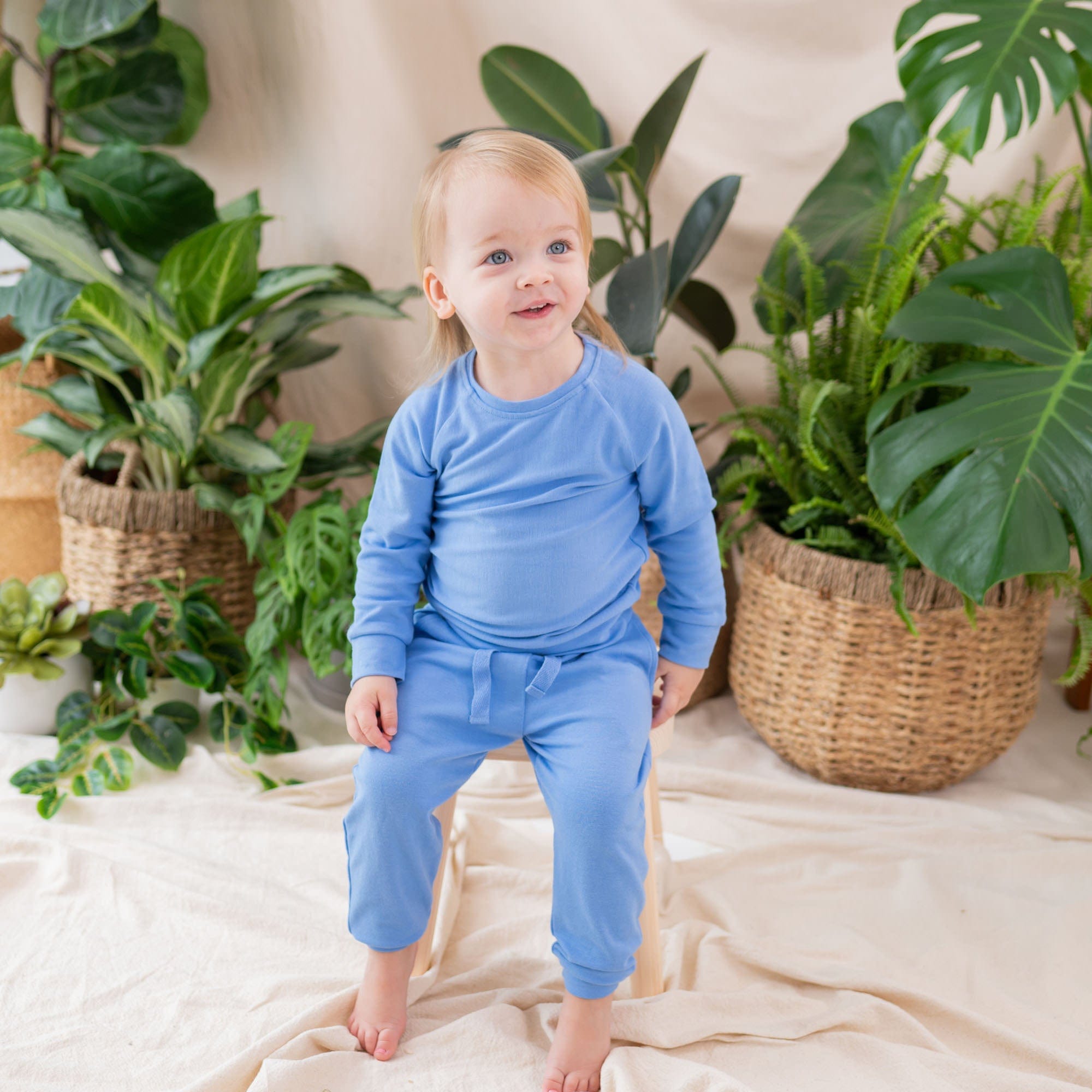 Kyte BABY Jogger Set Bamboo Jersey Jogger Set in Periwinkle