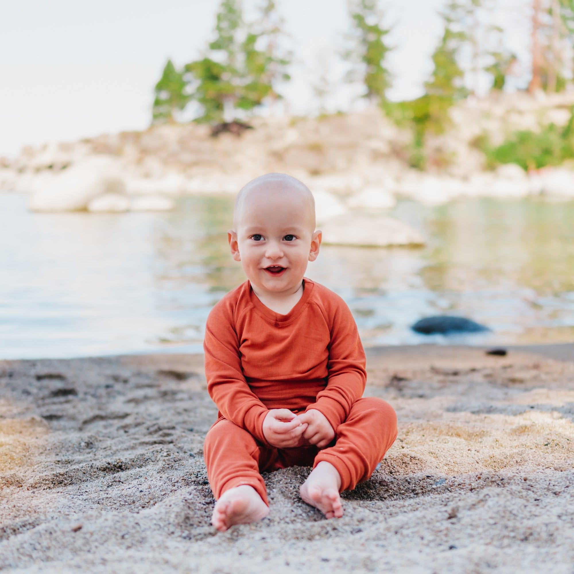 Kyte BABY Jogger Set Bamboo Jersey Jogger Set in Rust