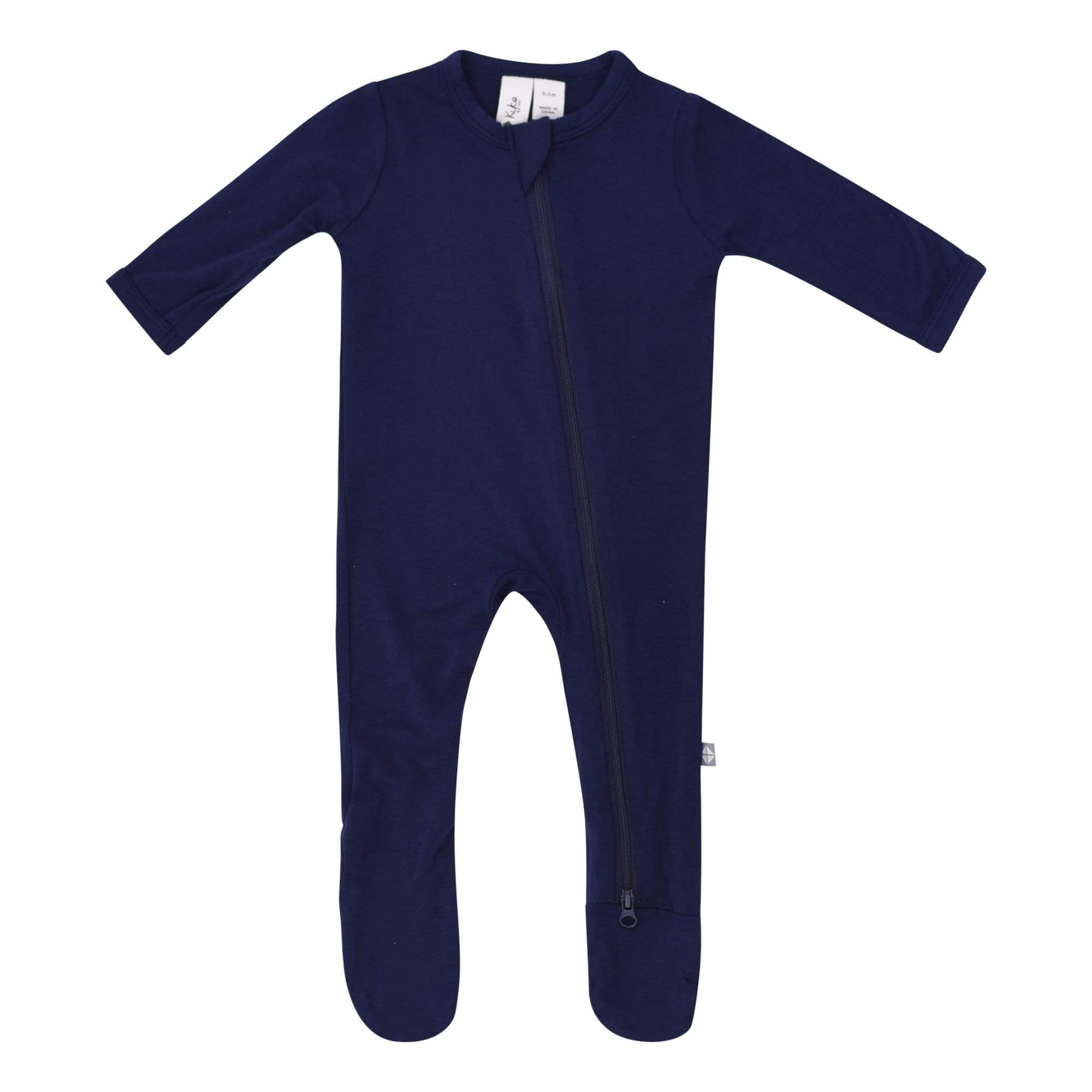 Kyte BABY Layette Zippered Footie in Navy