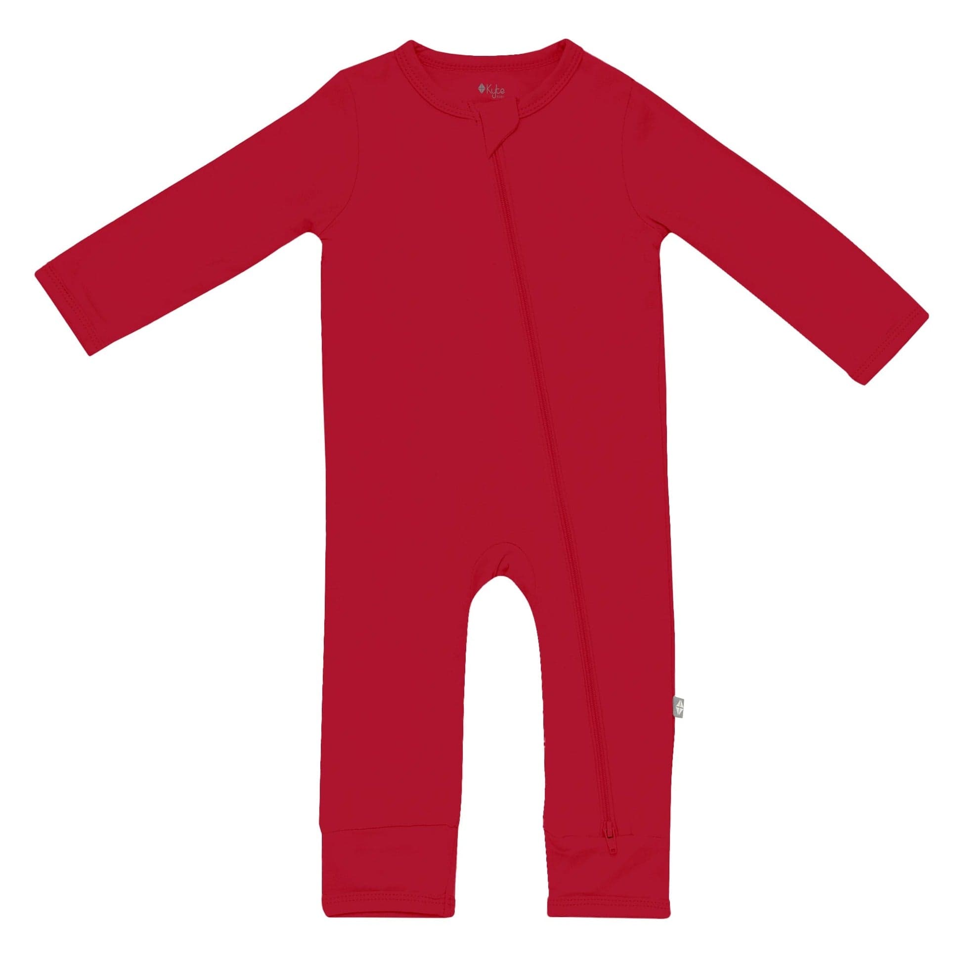 Kyte BABY Layette Zippered Romper in Cardinal