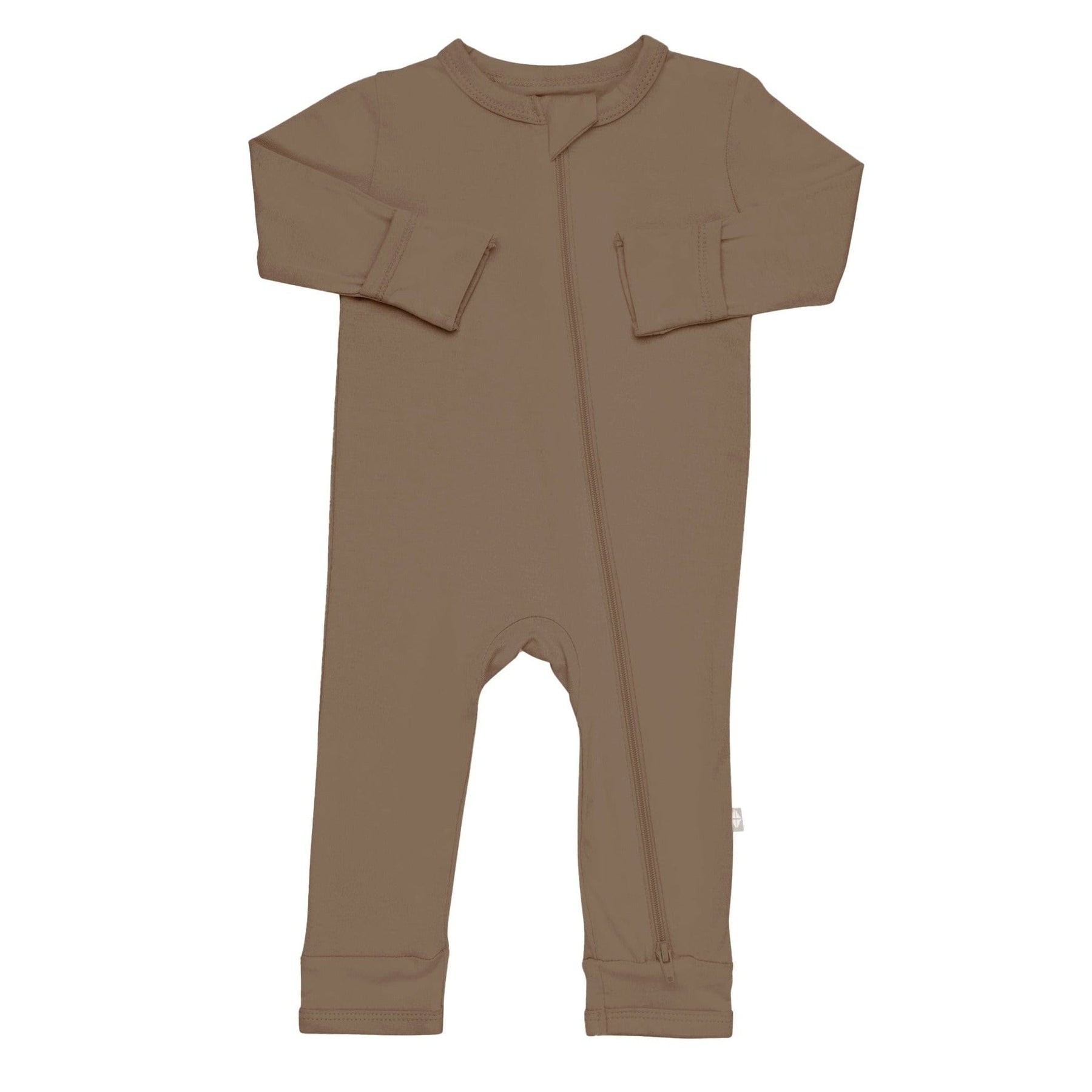 Kyte BABY Layette Zippered Romper in Coffee