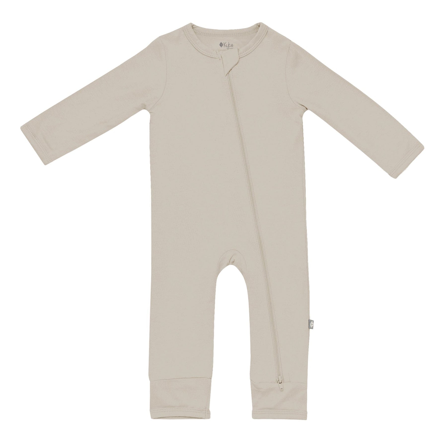 Kyte BABY Layette Zippered Romper in Khaki