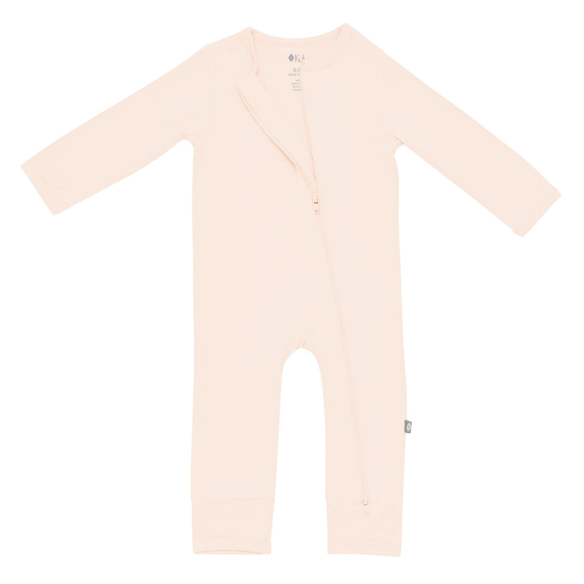 Kyte BABY Layette Zippered Romper in Porcelain