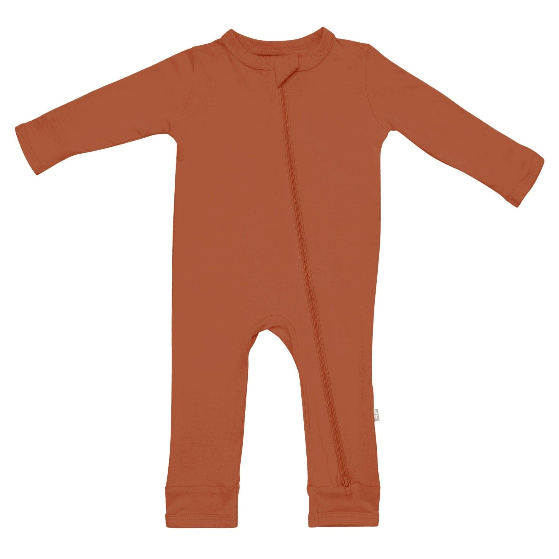 Kyte BABY Layette Zippered Romper in Rust