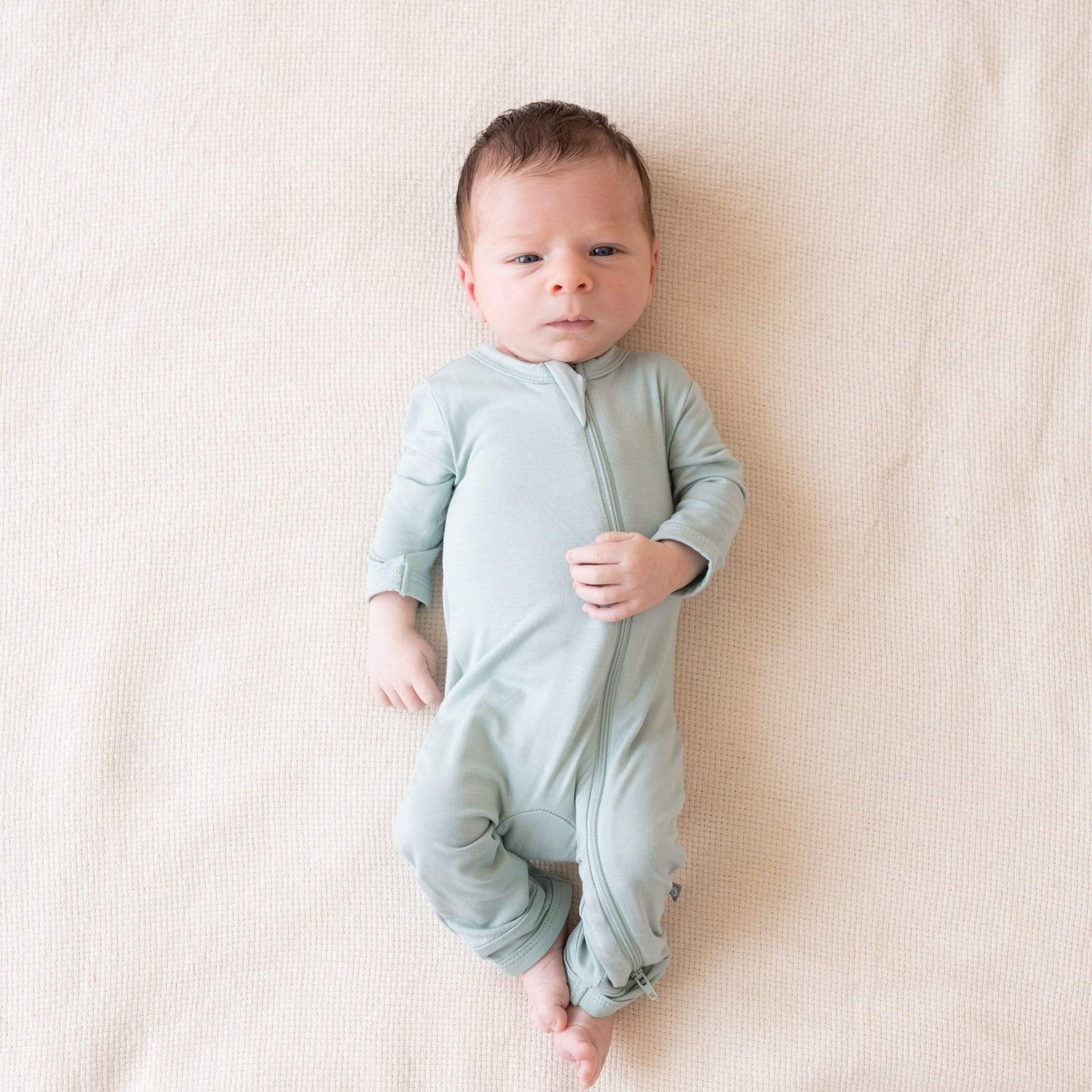 Zippered Romper in Sage | Romper Pajamas | Kyte Baby