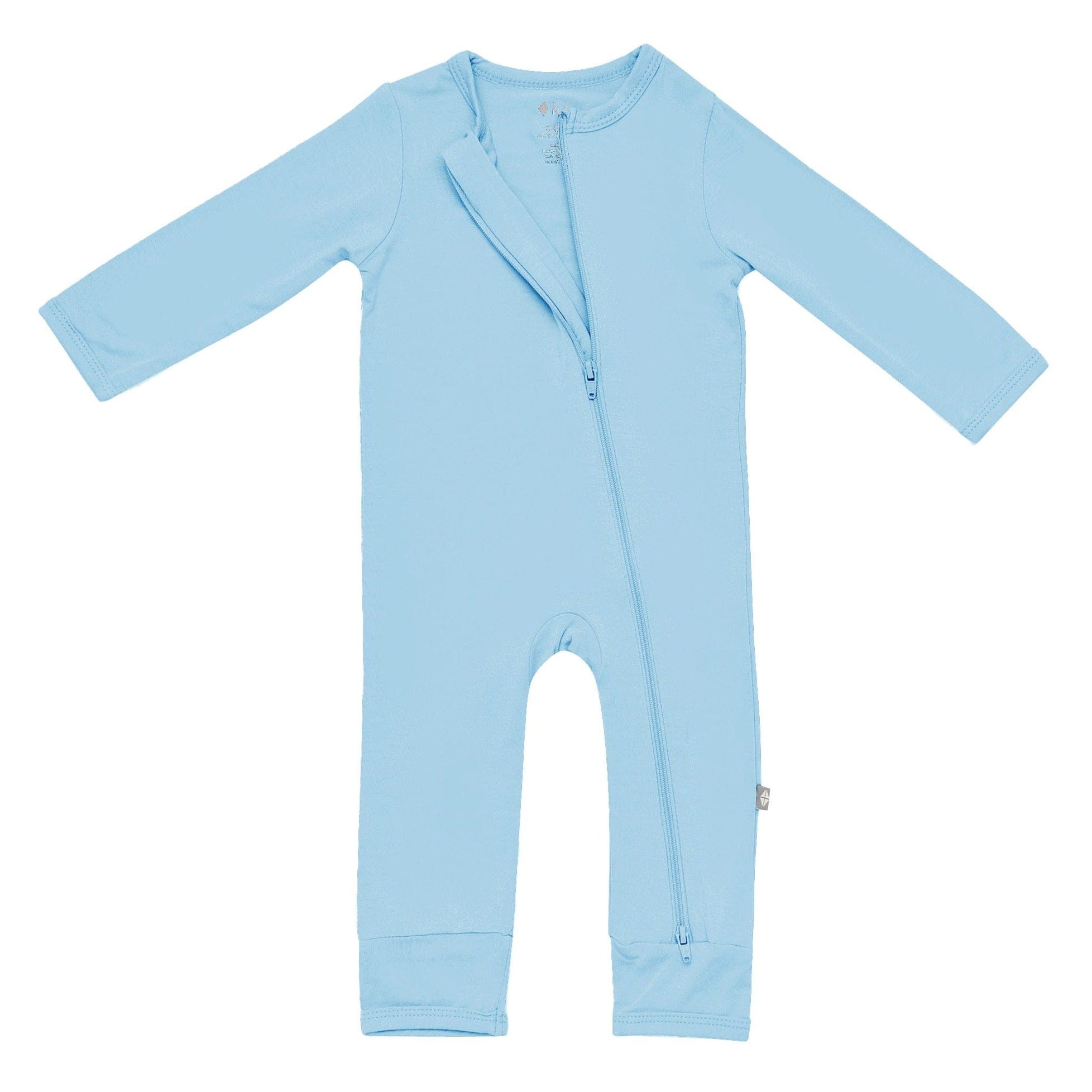 Kyte BABY Layette Zippered Romper in Stream