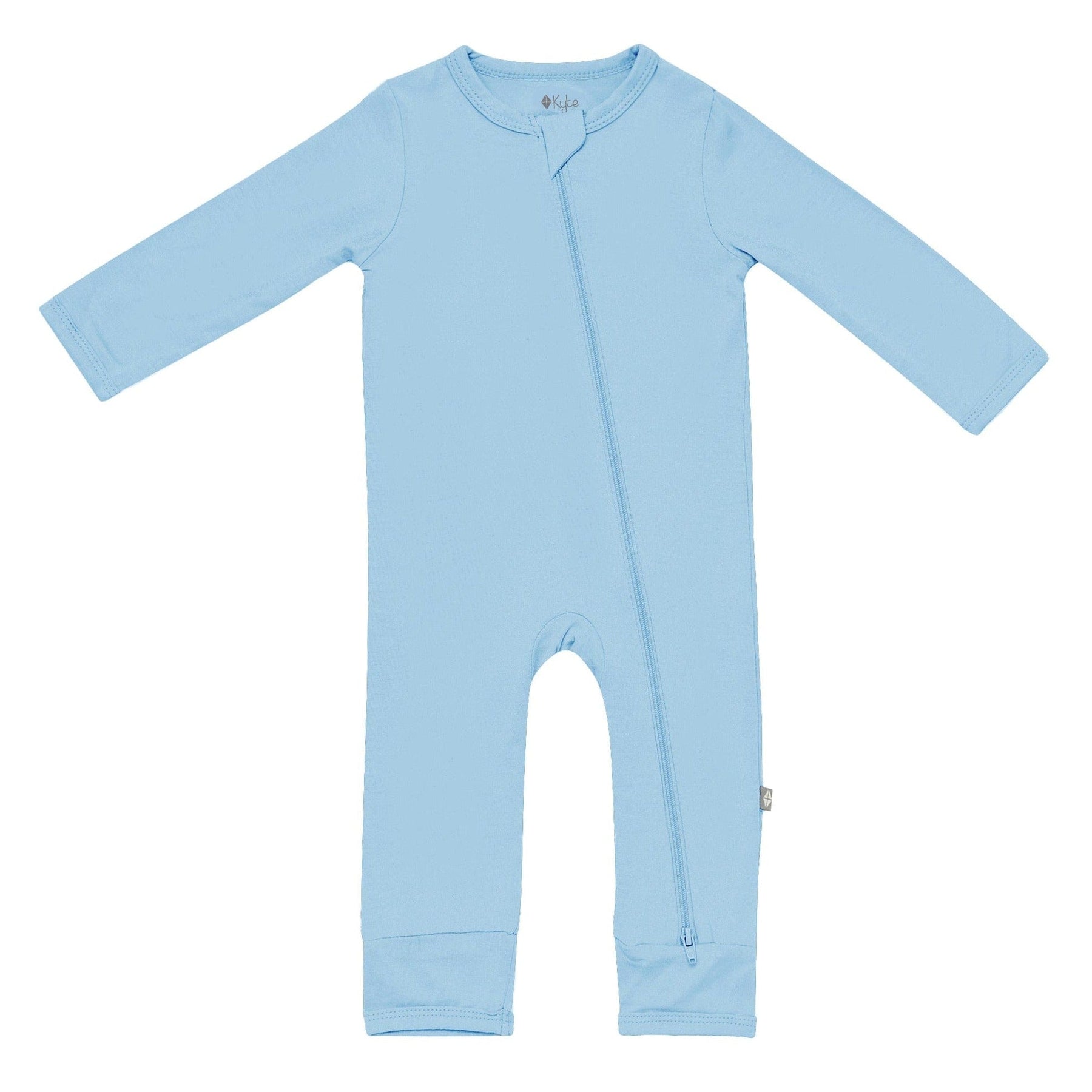 Kyte BABY Layette Zippered Romper in Stream