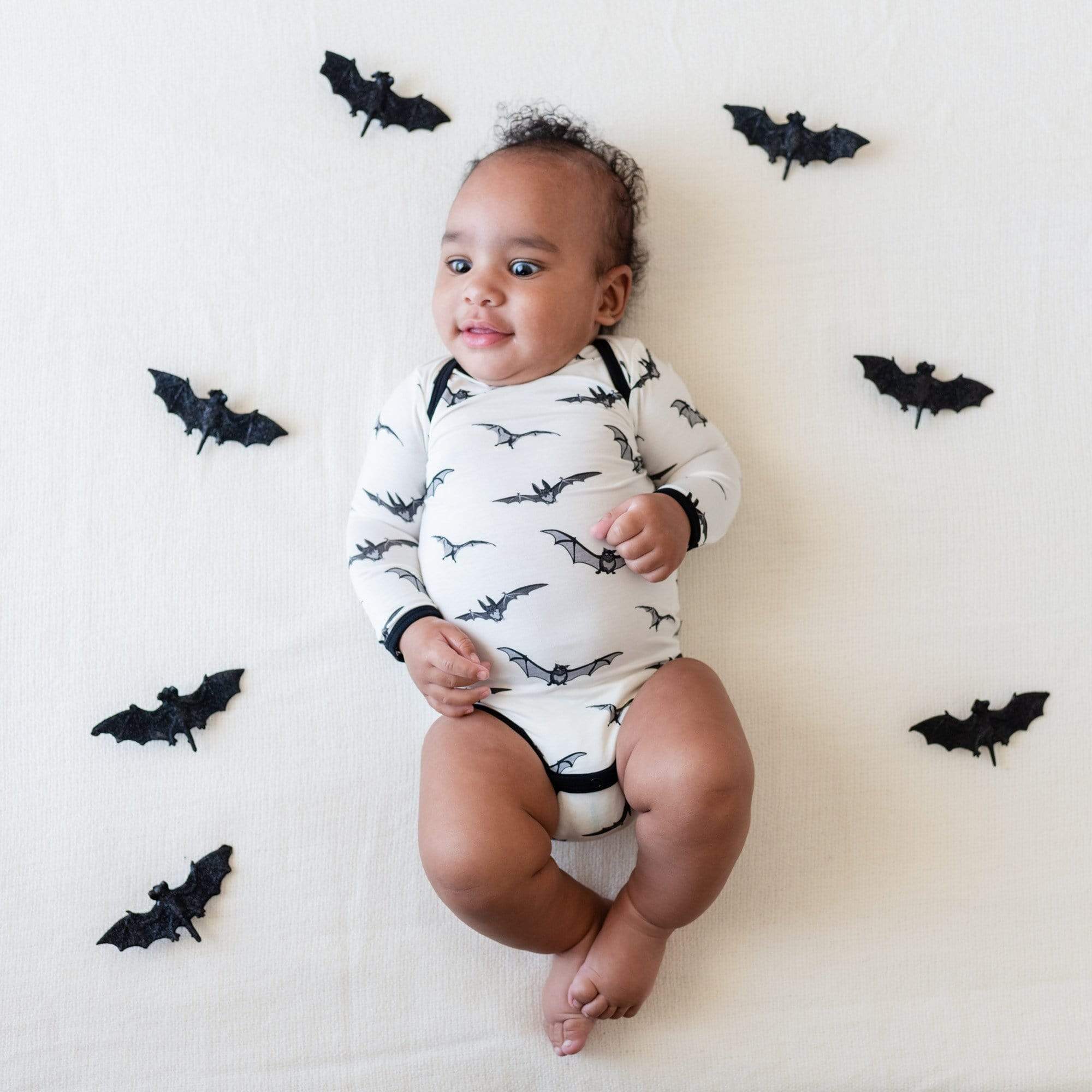 Kyte BABY Long Sleeve Bodysuits Long Sleeve Bodysuit in Bat