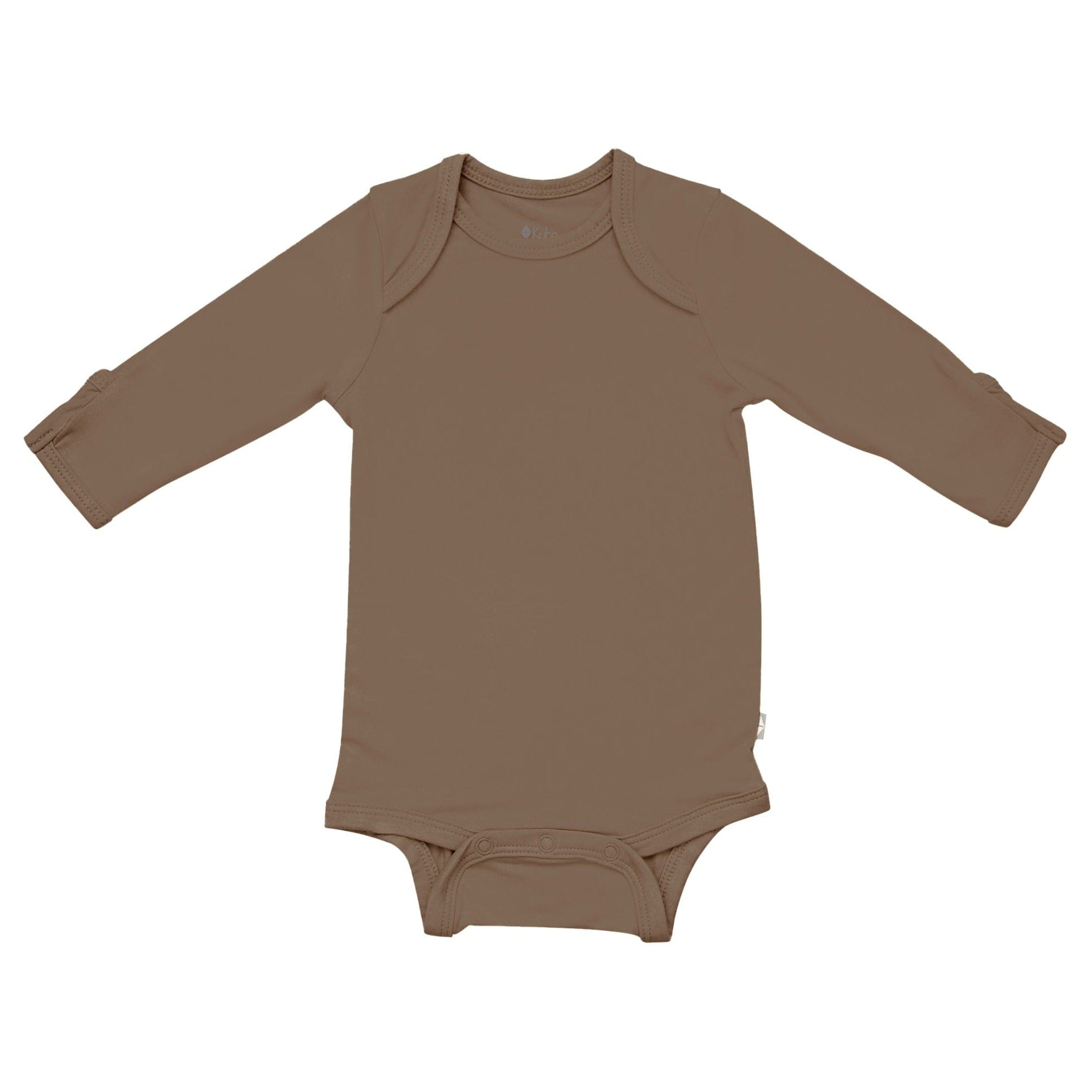 Kyte BABY Long Sleeve Bodysuits Long Sleeve Bodysuit in Coffee