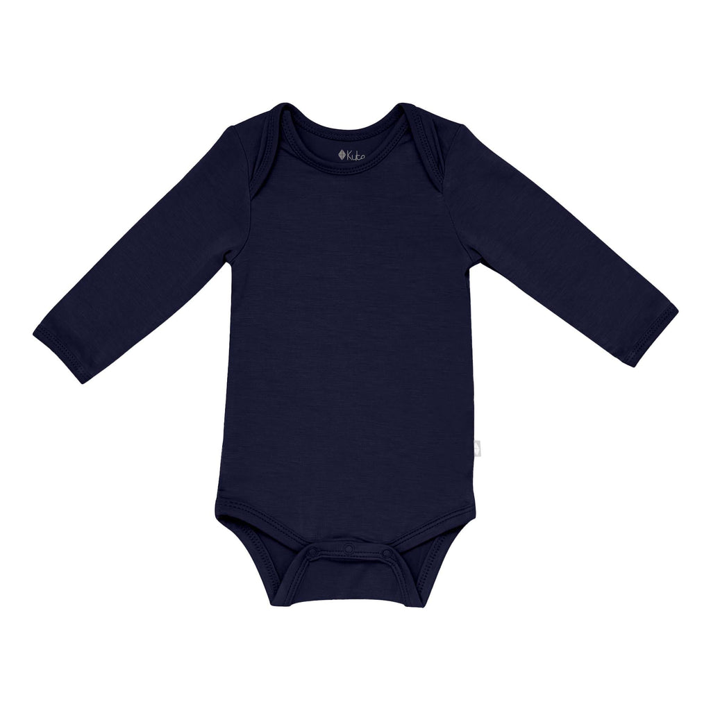 Baby Bodysuit, Long Sleeve, Merino Wool, Blue  Baby onesie long sleeve,  Baby garments, Bodysuit