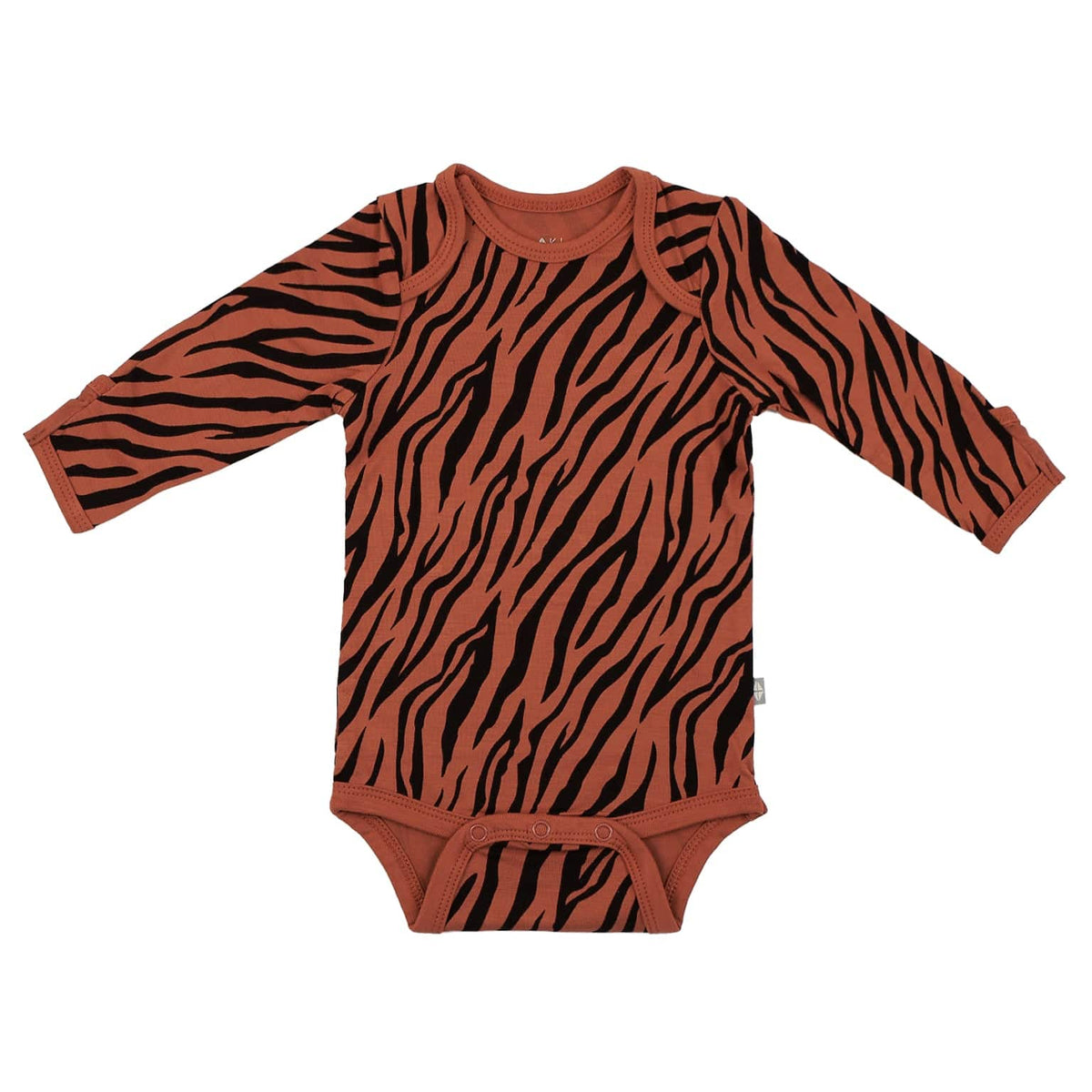 Kyte BABY Long Sleeve Bodysuits Long Sleeve Bodysuit in Rust Tiger
