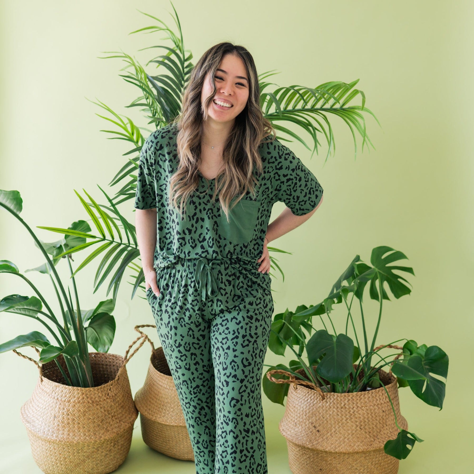 Kyte BABY Lounge Pants with pockets Women's Lounge Pants in Hunter Leopard