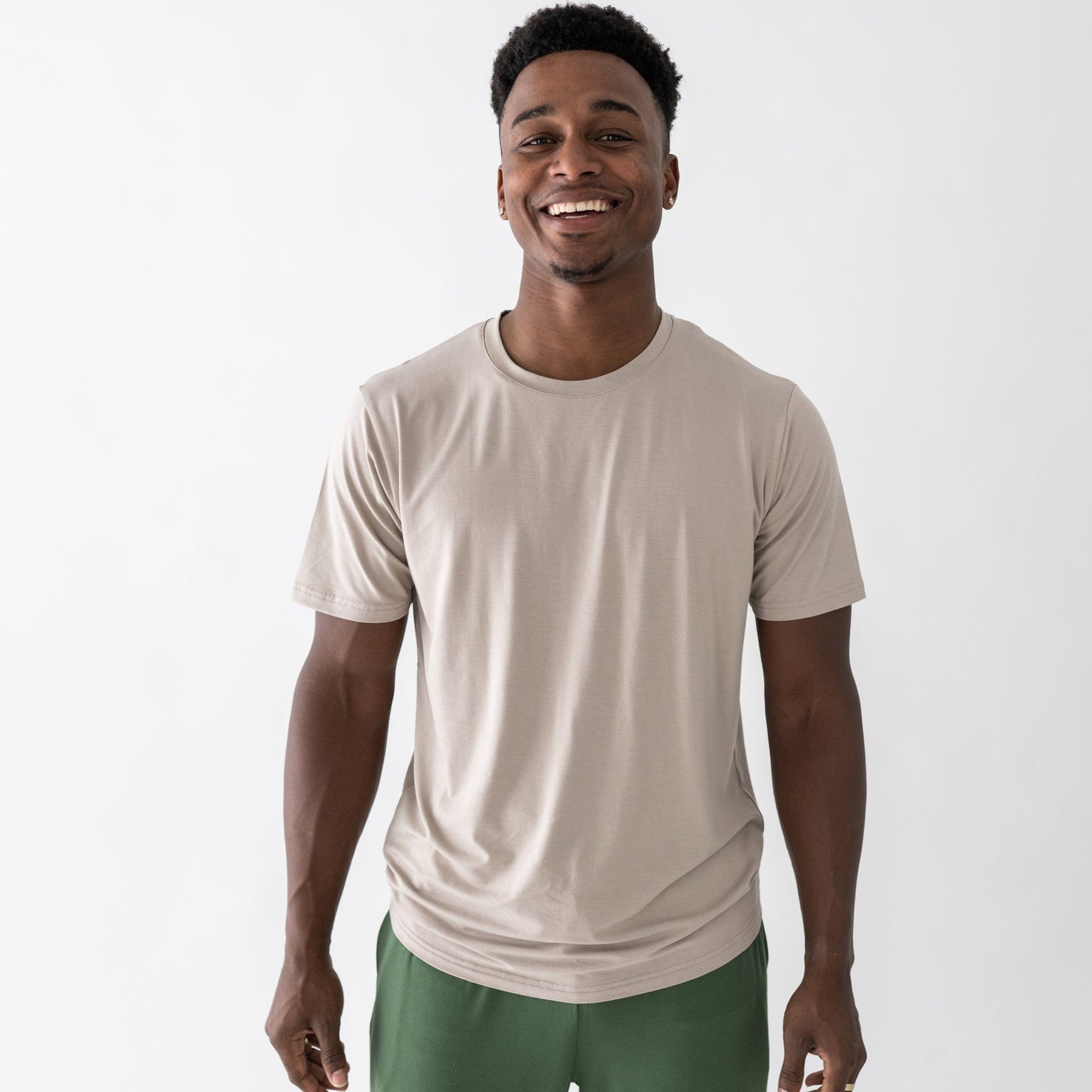 Kyte BABY Men's Crew Neck Tee Men's Crew Neck Tee in Khaki