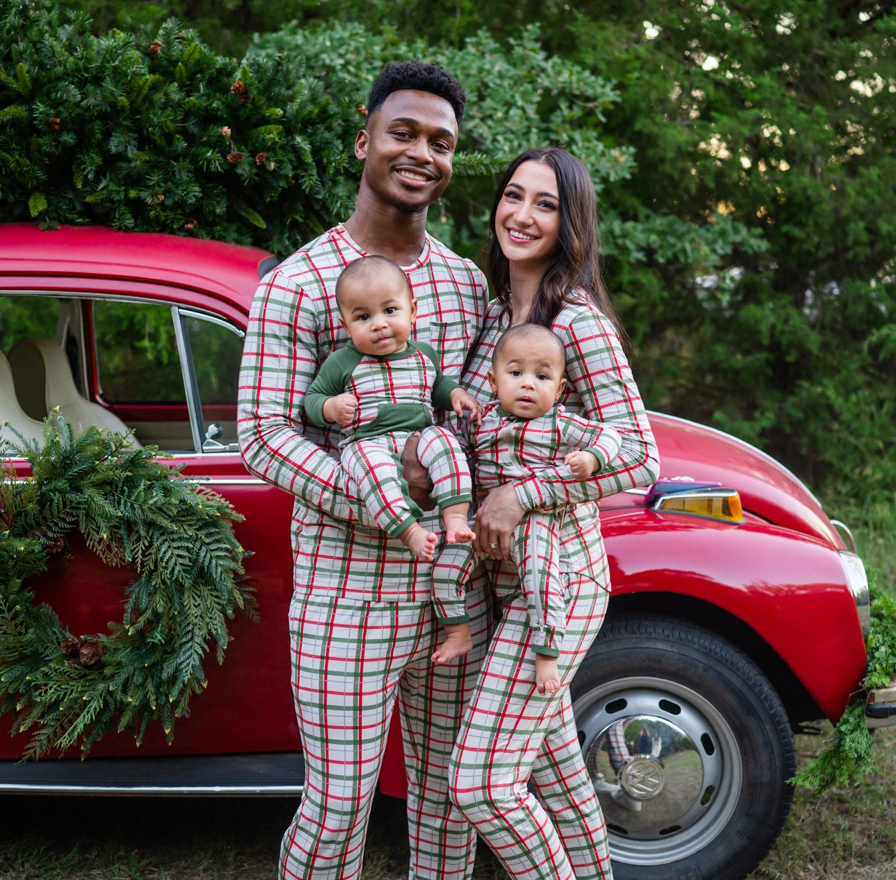 Kyte BABY Men's Jogger Set Men's Jogger Set in Hunter Plaid