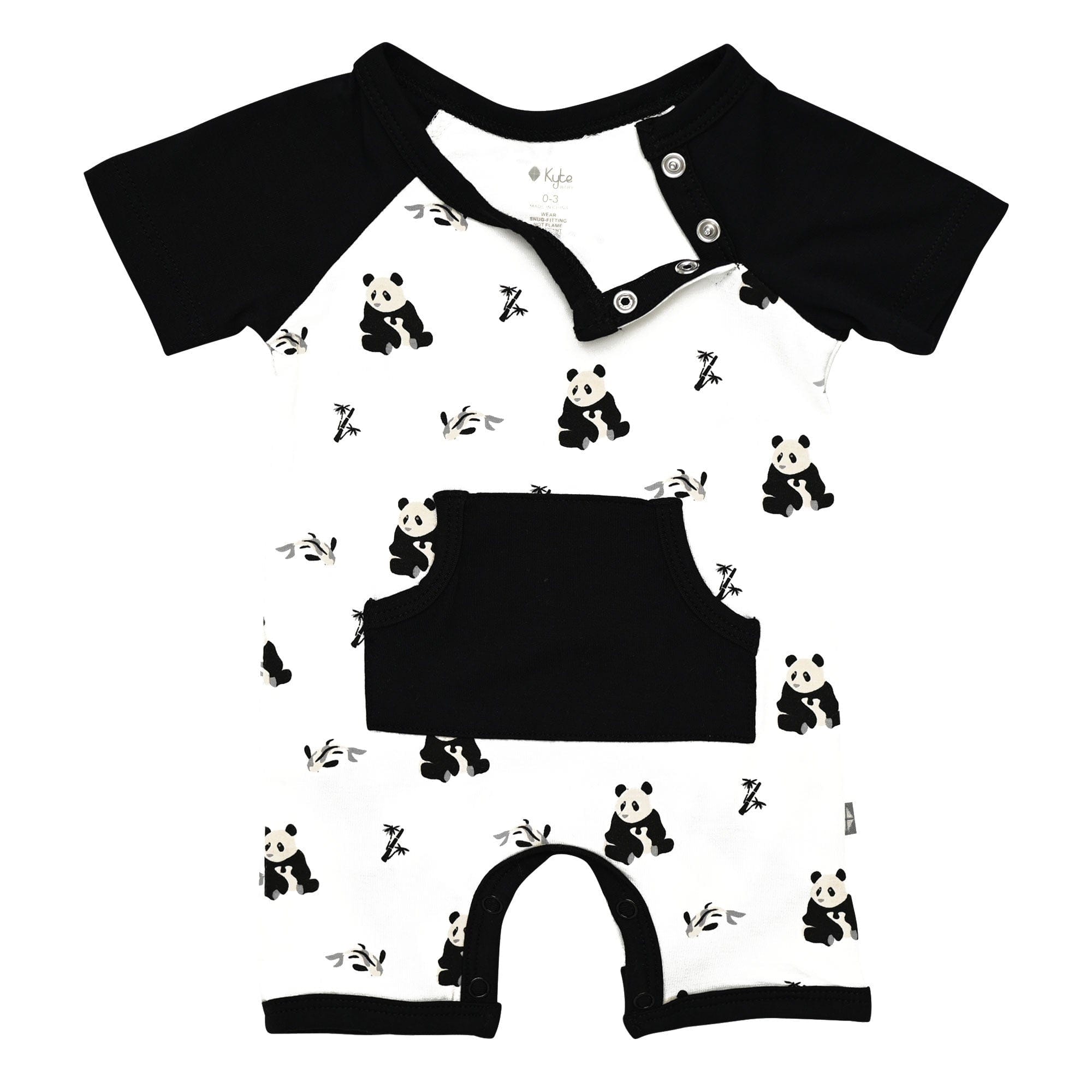 Kyte BABY Short Alls Short All in Black and White Zen