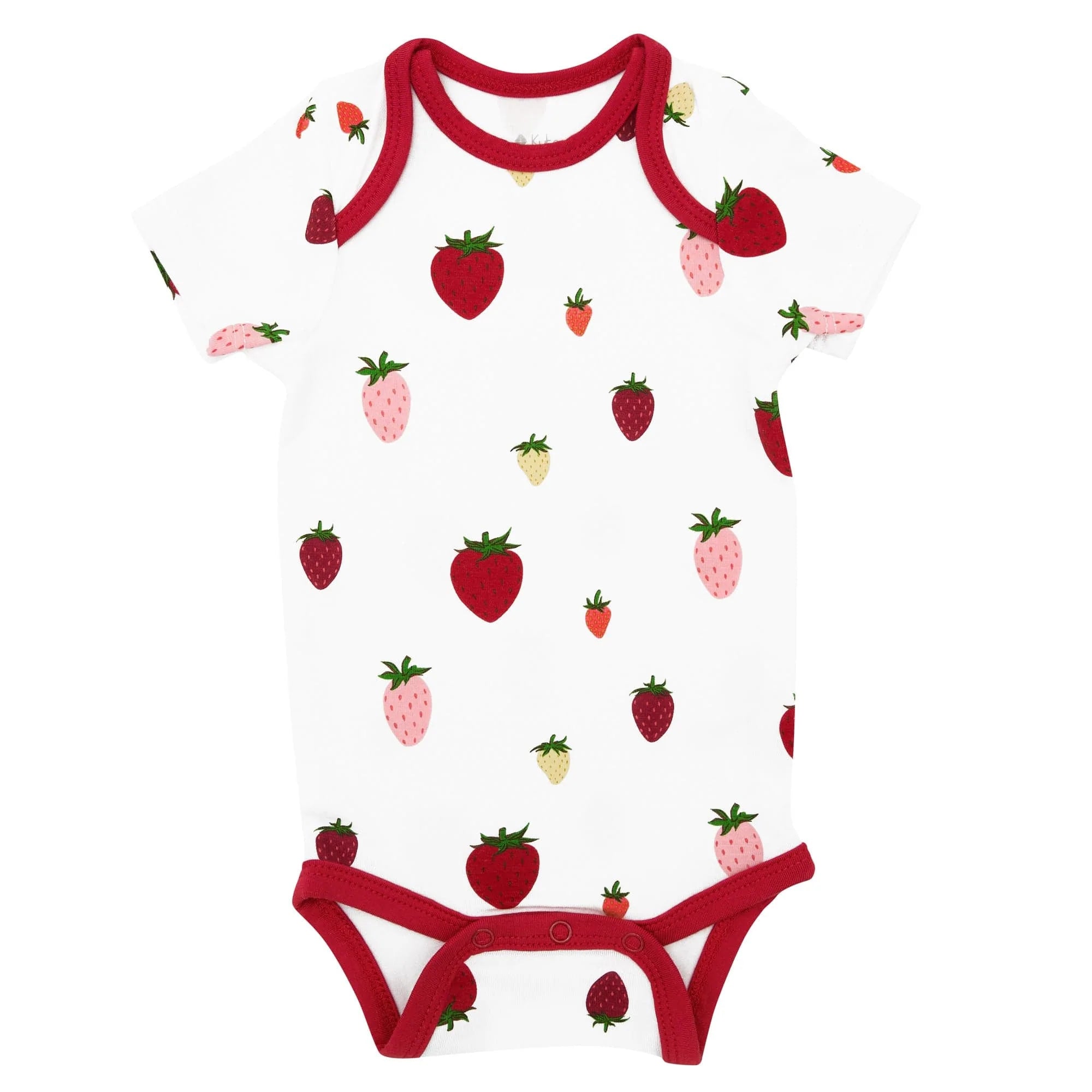 Kyte BABY Short Sleeve Bodysuits Bodysuit in Strawberry