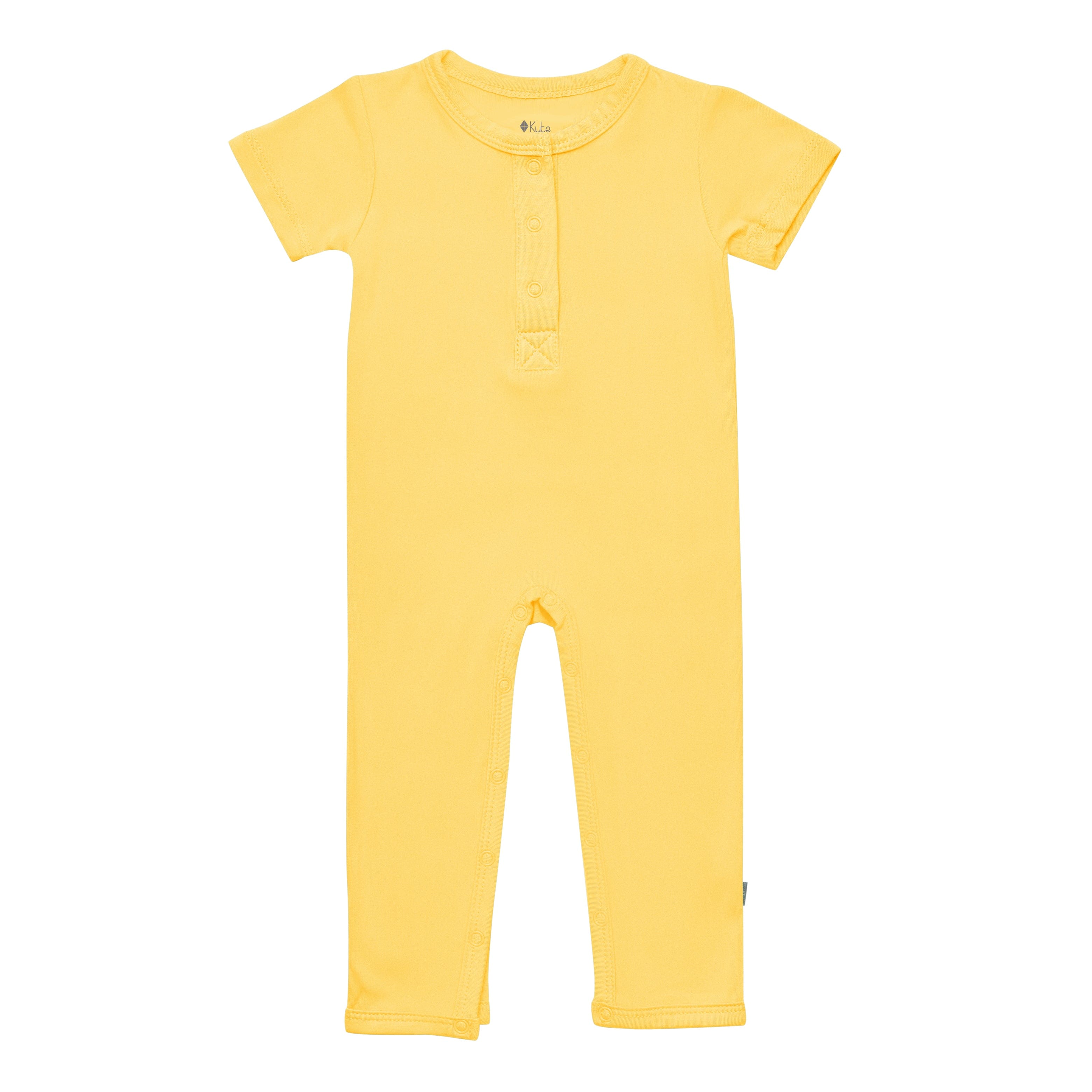 Kyte BABY Short Sleeve Rompers Short Sleeve Romper in Butter