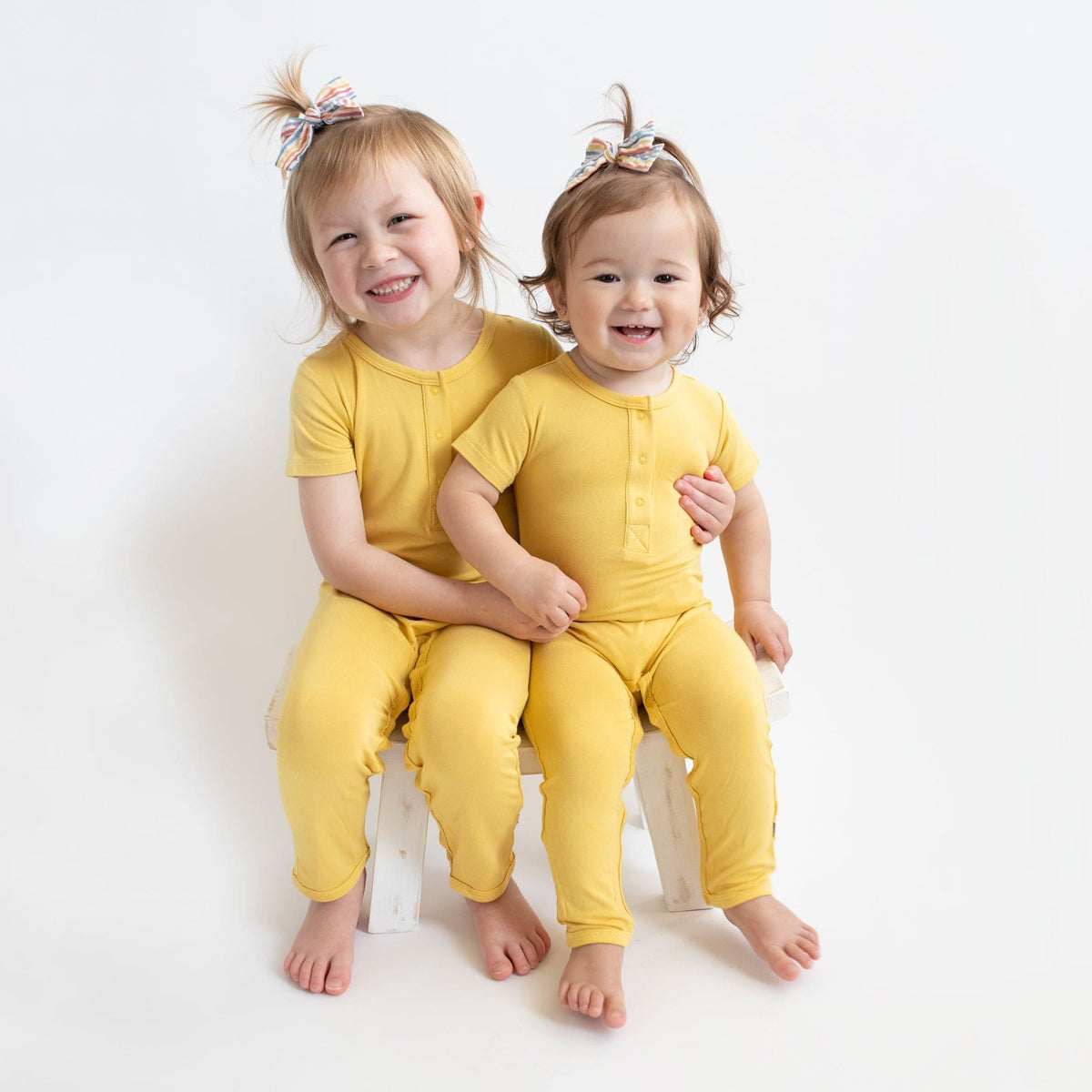 Kyte BABY Short Sleeve Rompers Short Sleeve Romper in Butter