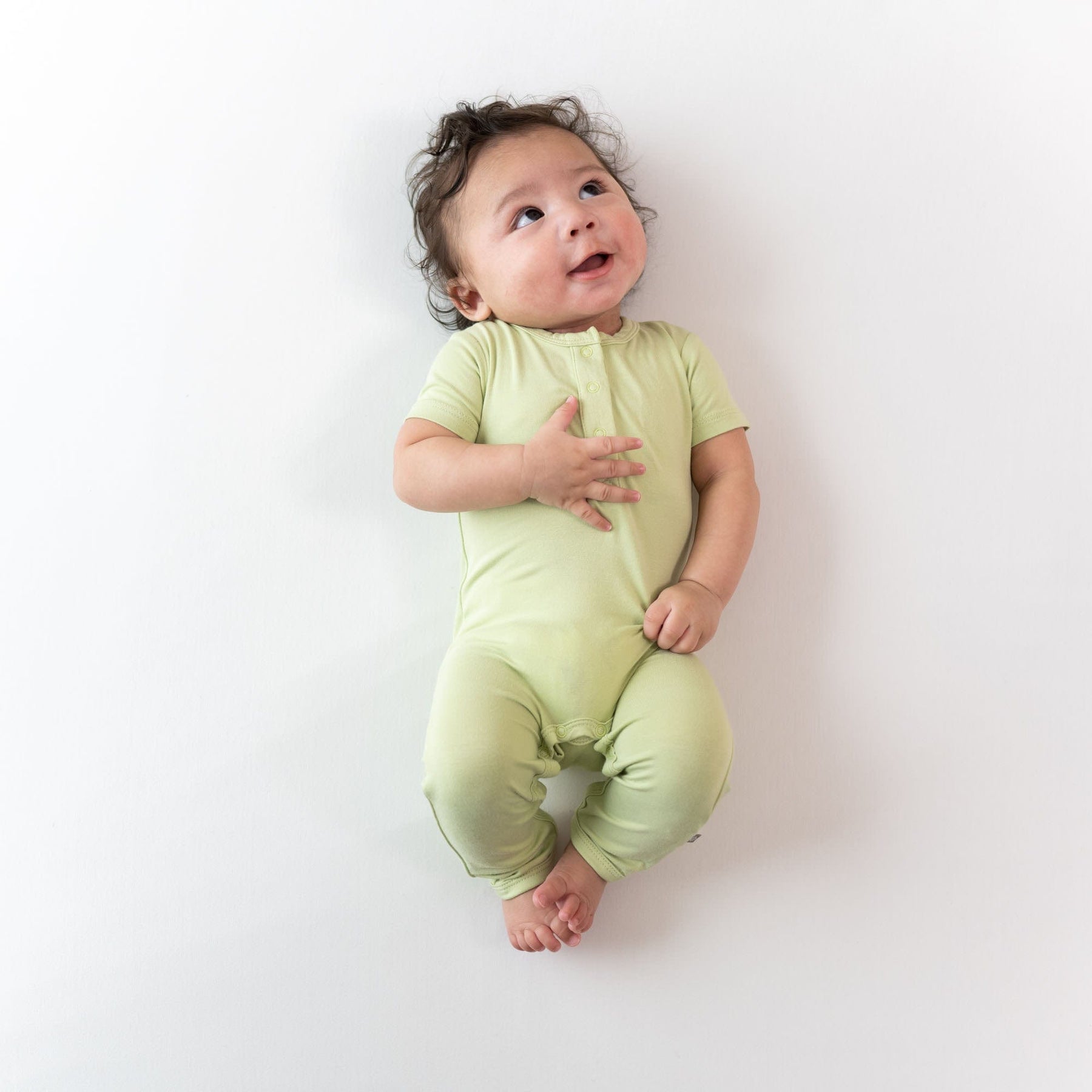 Kyte BABY Short Sleeve Rompers Short Sleeve Romper in Pistachio