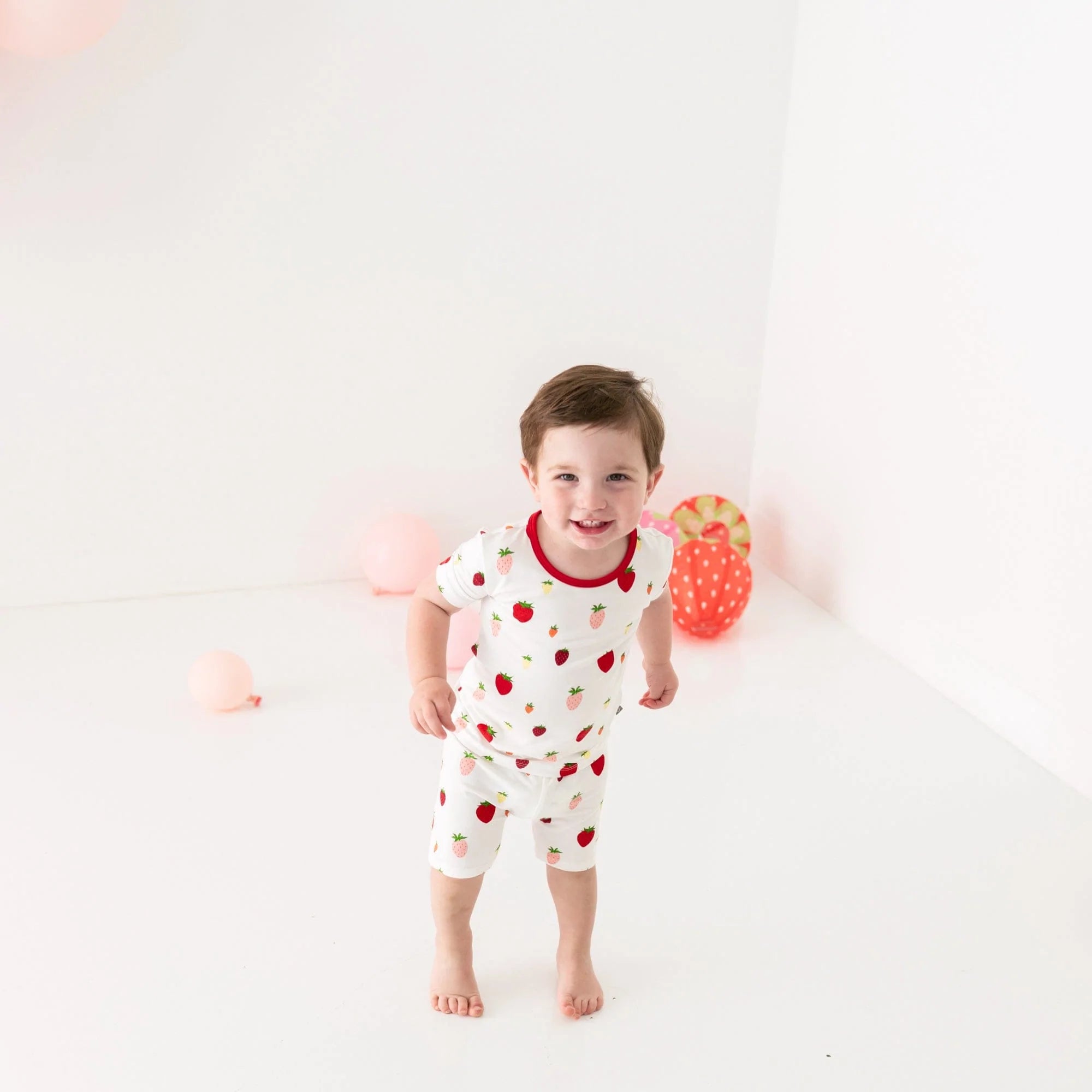 Strawberry pink Shortsleeve Pajama Cotton Set