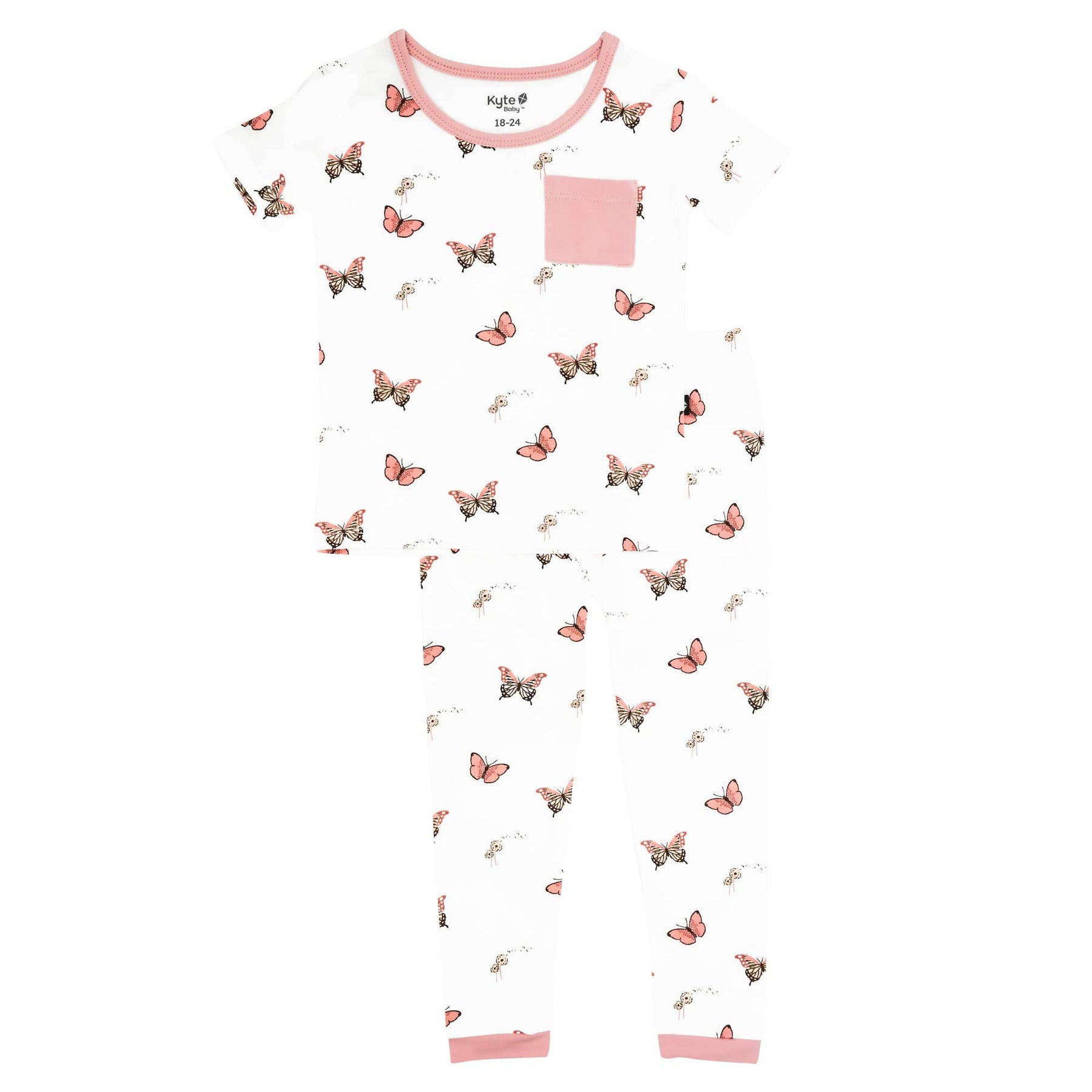 Kyte BABY Short Sleeve with Pants Pajama Short Sleeve with Pants Pajamas in Butterfly