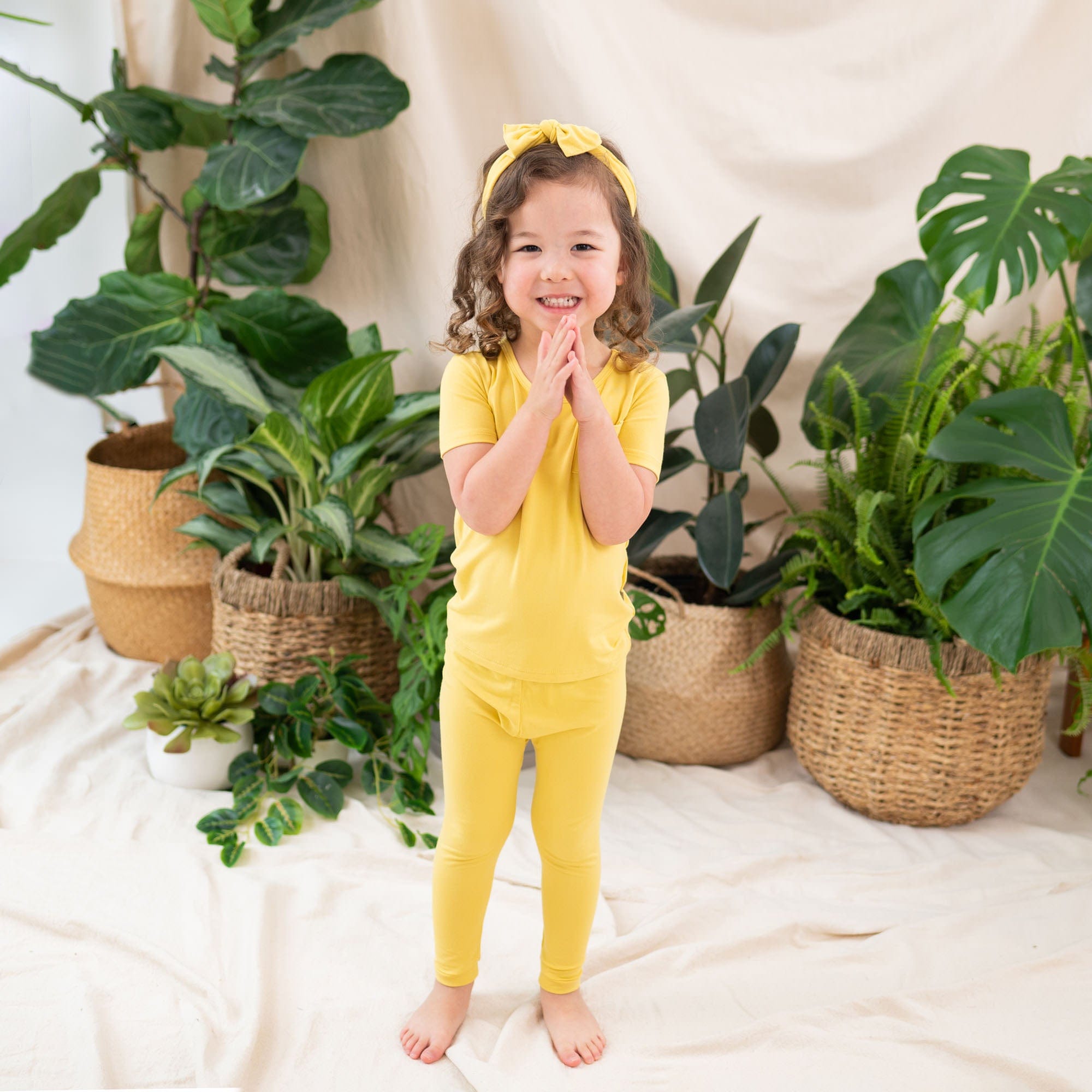 Kyte BABY Short Sleeve with Pants Pajamas Short Sleeve with Pants Pajamas in Butter