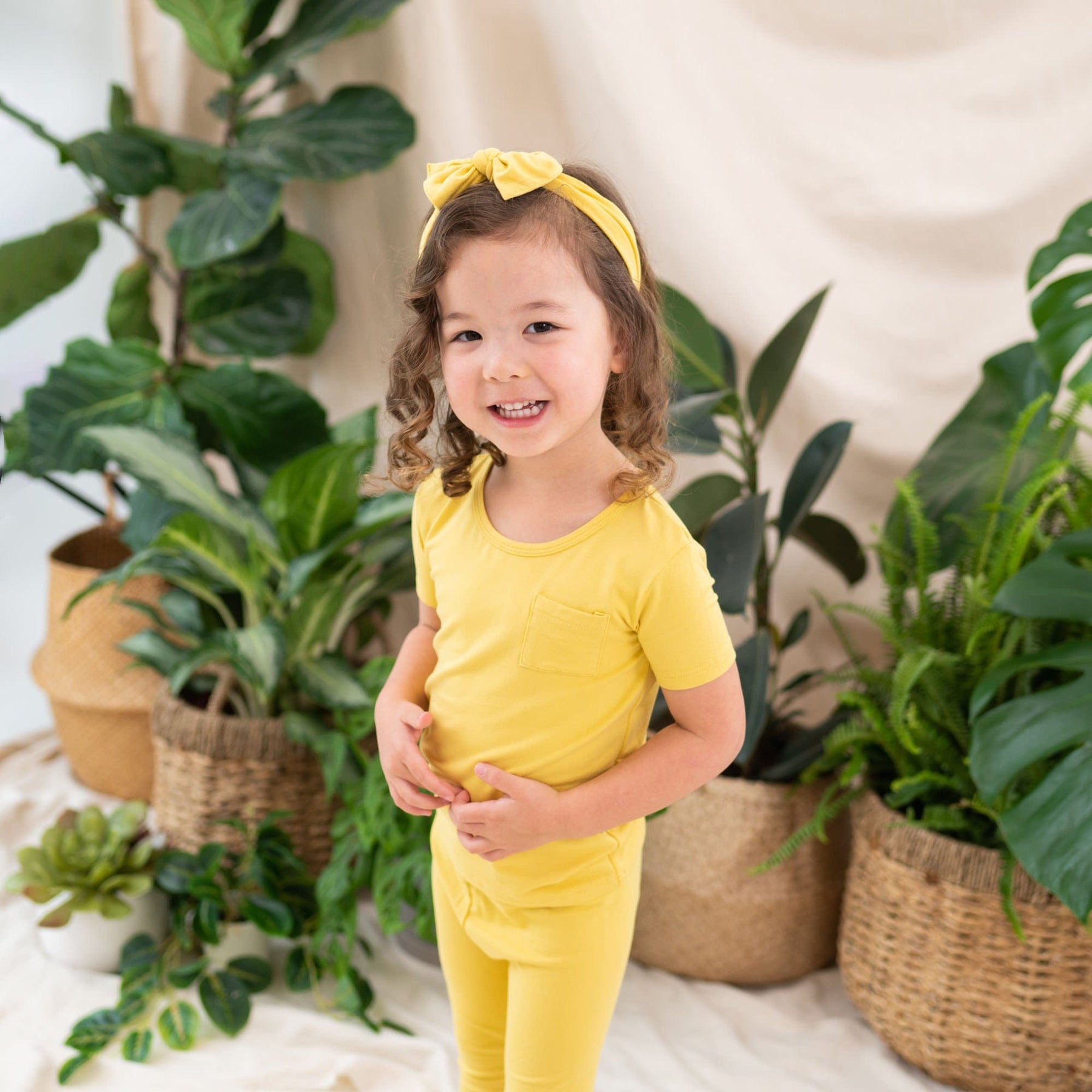 Kyte BABY Short Sleeve with Pants Pajamas Short Sleeve with Pants Pajamas in Butter