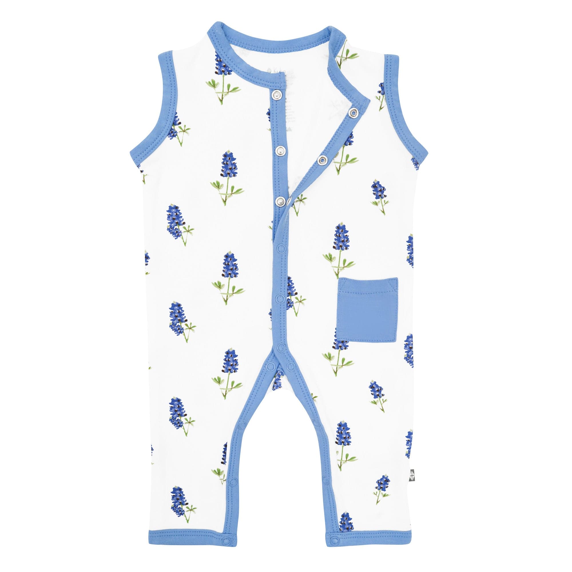 Kyte BABY Sleeveless Snap Romper Sleeveless Romper in Periwinkle Bluebonnet