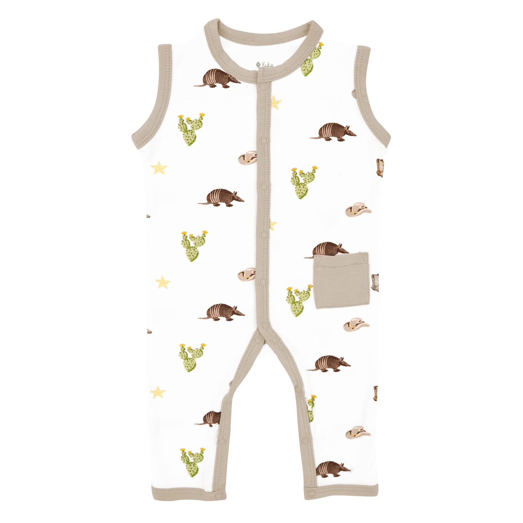 Kyte BABY Sleeveless Snap Romper Sleeveless Romper in Western