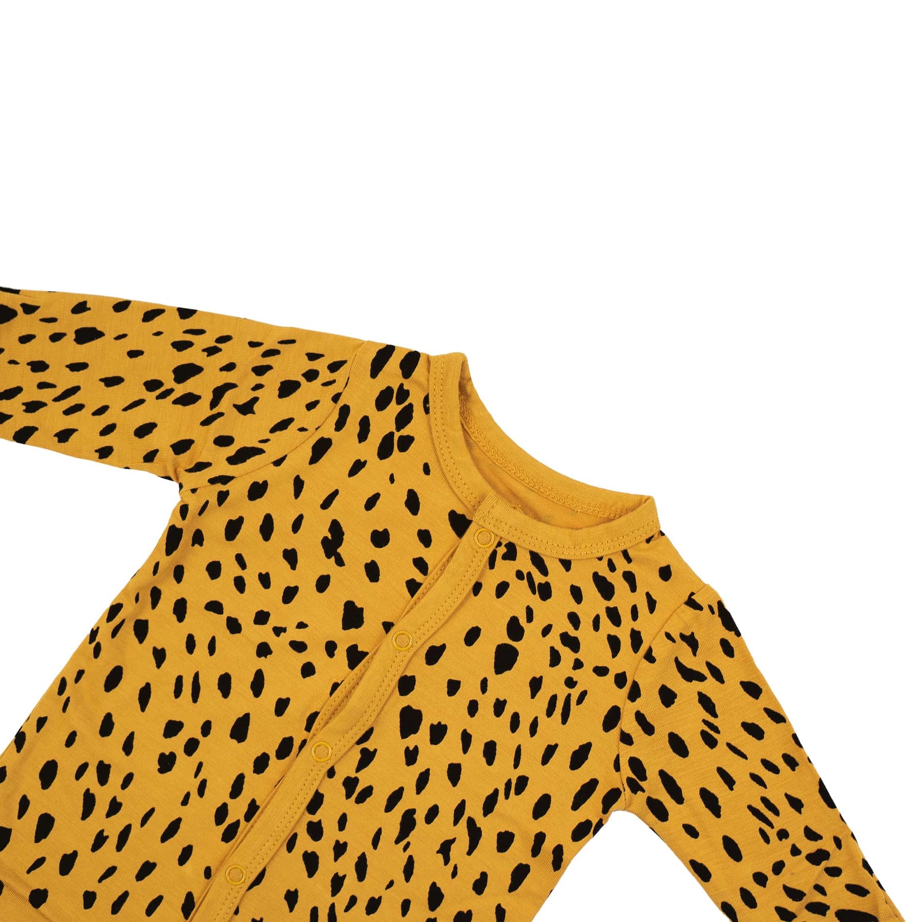 Kyte BABY Snap Footie Footie in Marigold Cheetah