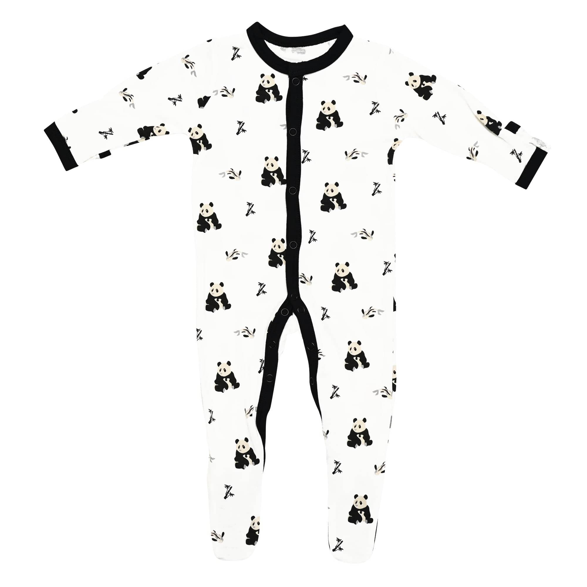 Kyte BABY Snap Footie Printed Footie in Black and White Zen