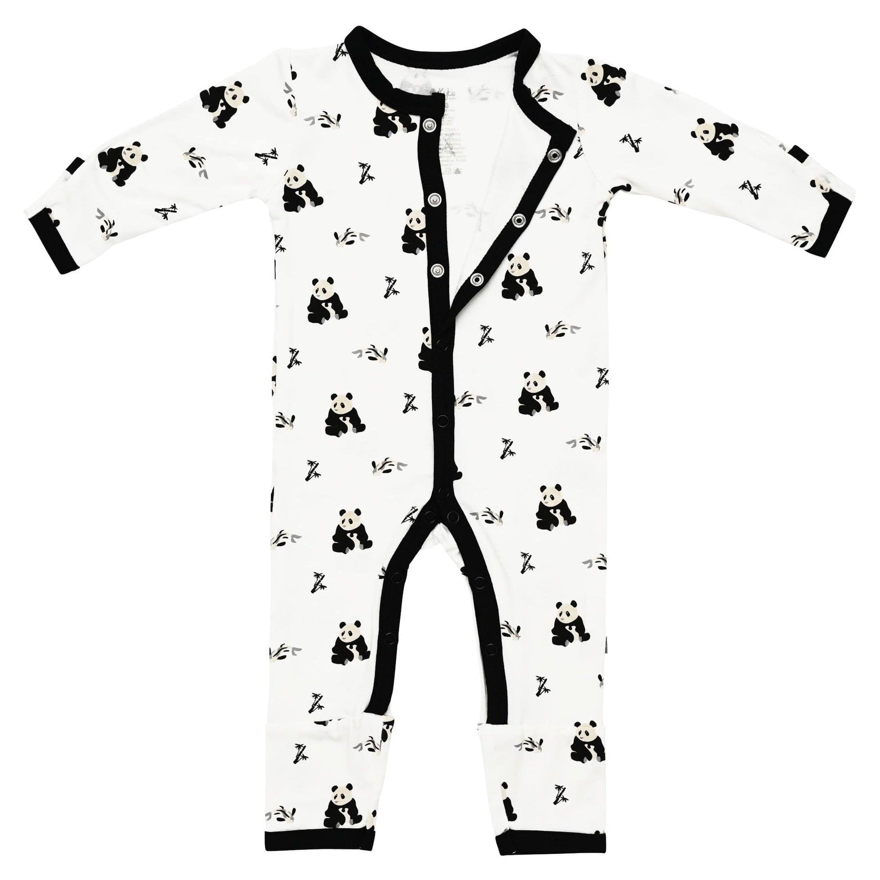 Kyte BABY Snap Romper Printed Romper in Black and White Zen