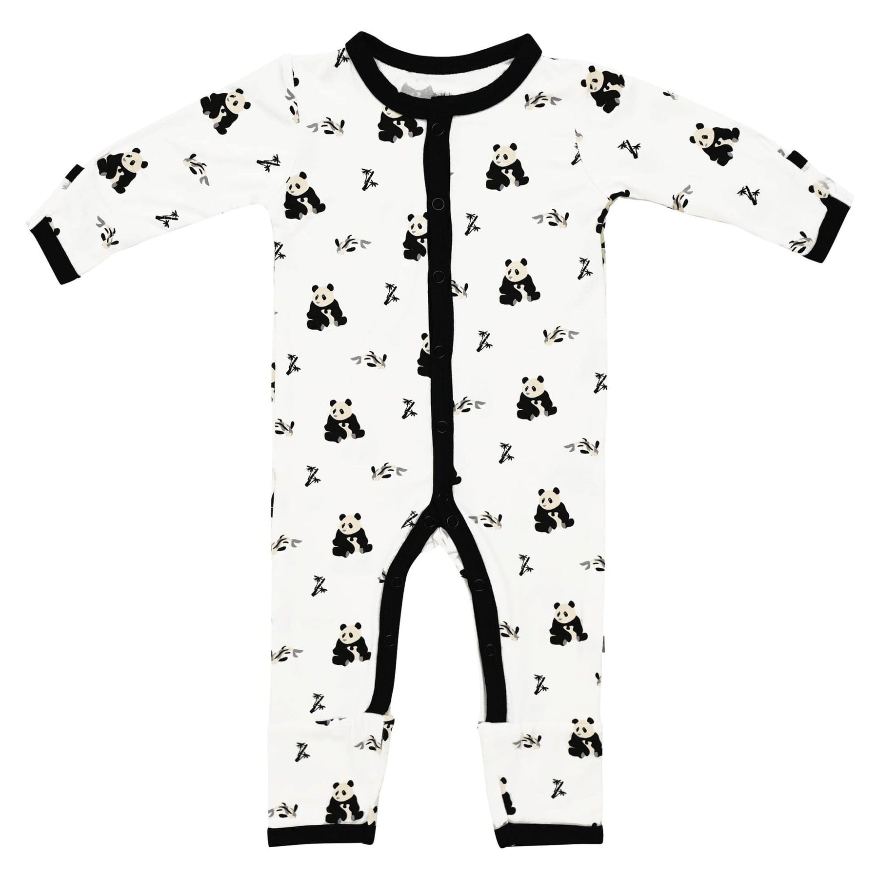 Kyte BABY Snap Romper Printed Romper in Black and White Zen